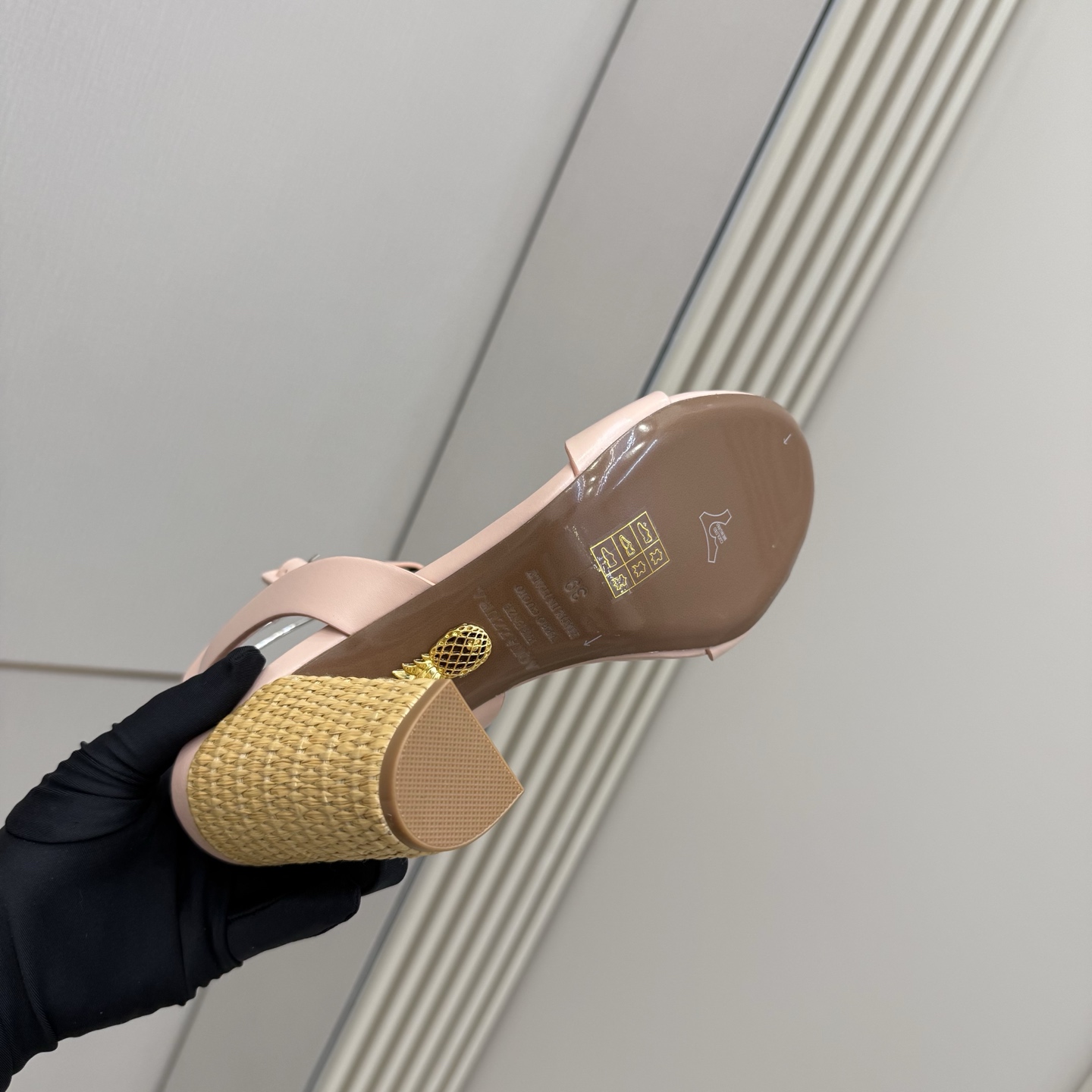 Aquazzura Zp Woven Chunky Heel Sandals, Swarovski Crystal, Leather Outsole 11 i1745972381911 5324 0 9