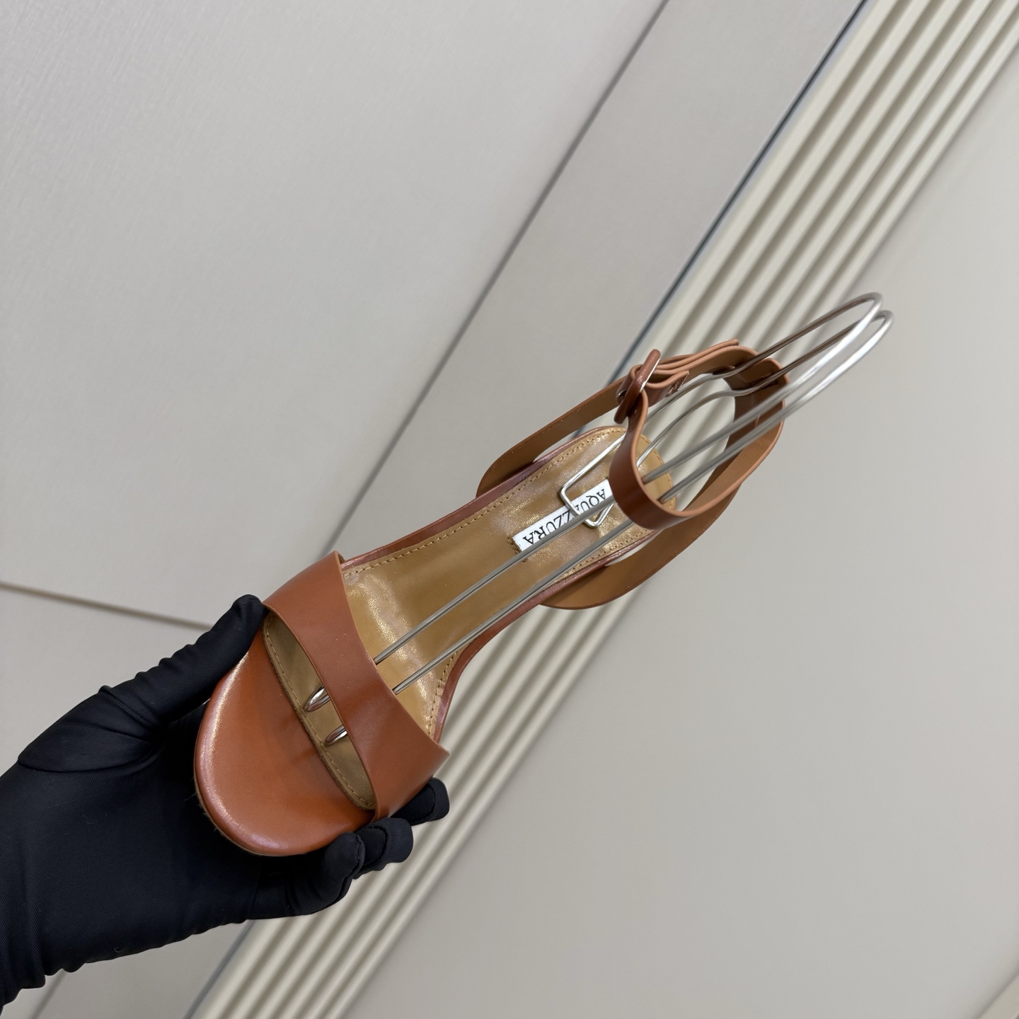 Aquazzura Braided Heeled Sandals, Swarovski Crystal Buckle, Leather Outsole 9 i1745972418536 6020 0 7