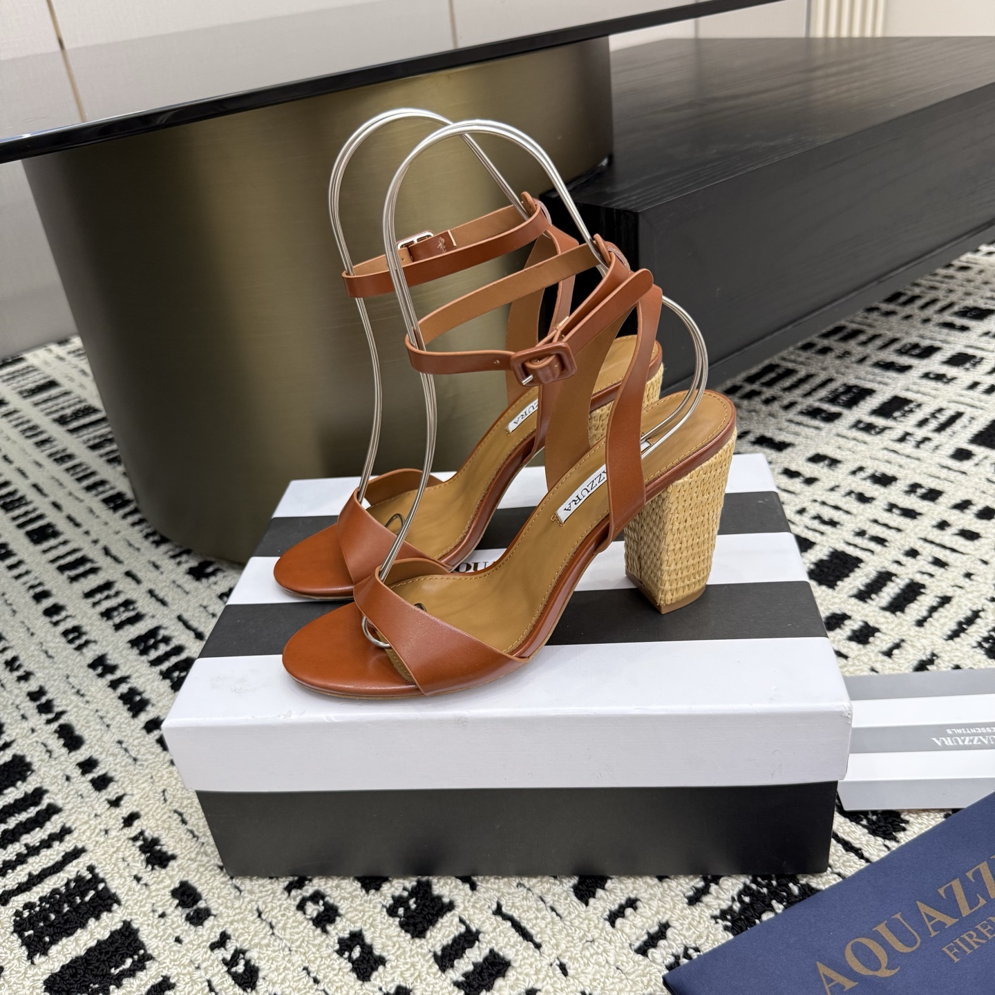 Aquazzura Braided Heeled Sandals, Swarovski Crystal Buckle, Leather Outsole 6 i1745972419855 9189 0 3