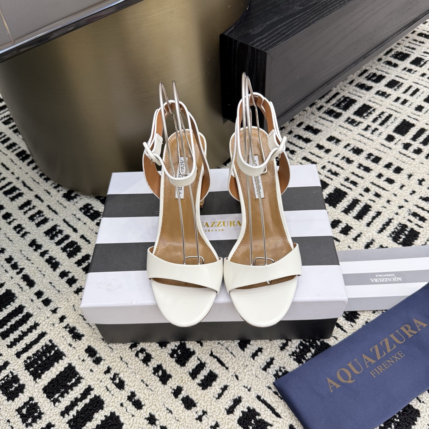 Aquazzura White Leather Woven Heel Sandals - Stylish & Comfortable 3 i1745972480965 2667 0 0