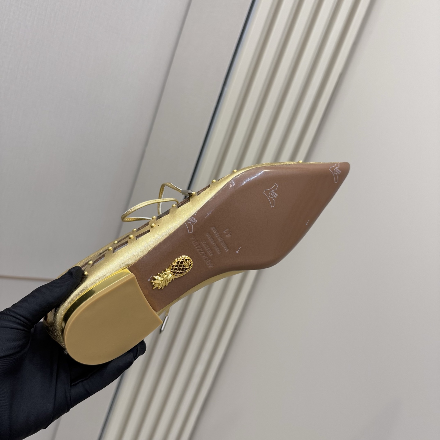 Aquazzura Gold Studded Leather Pointed Ballet Flats 10 i1746008577699 7223 0 8