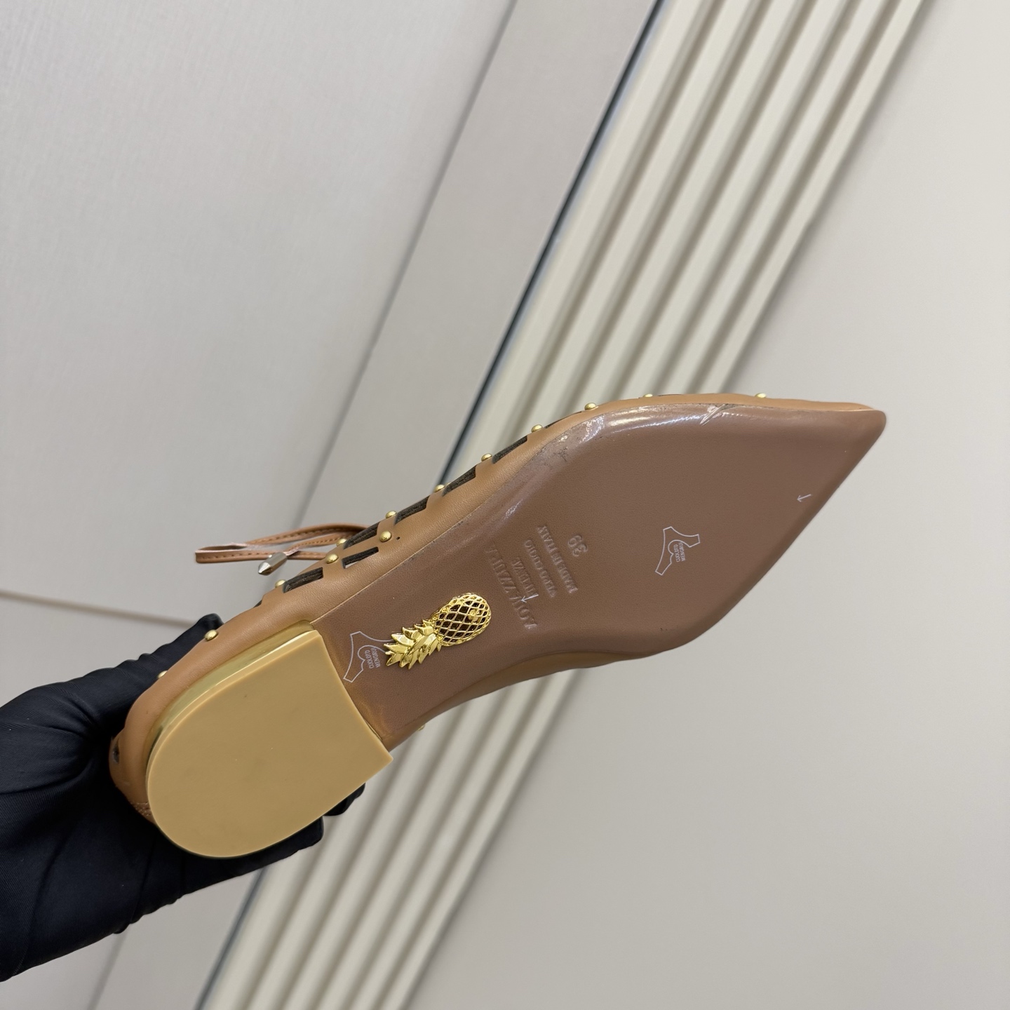 Aquazzura Women's Leather Pineapple Studded Lace Up Pointed Toe Sandal 10 i1746008604337 5129 0 8