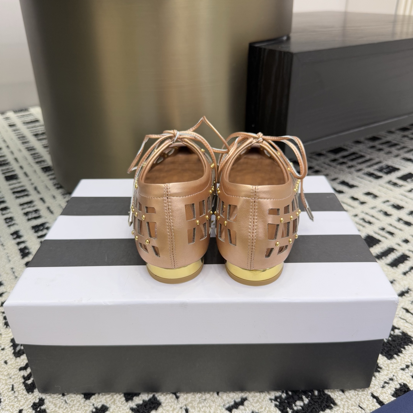 Aquazzura Pineapple Studded Leather Point-Toe Flats for Women, Elegant Design 7 i1746008645543 7634 0 4