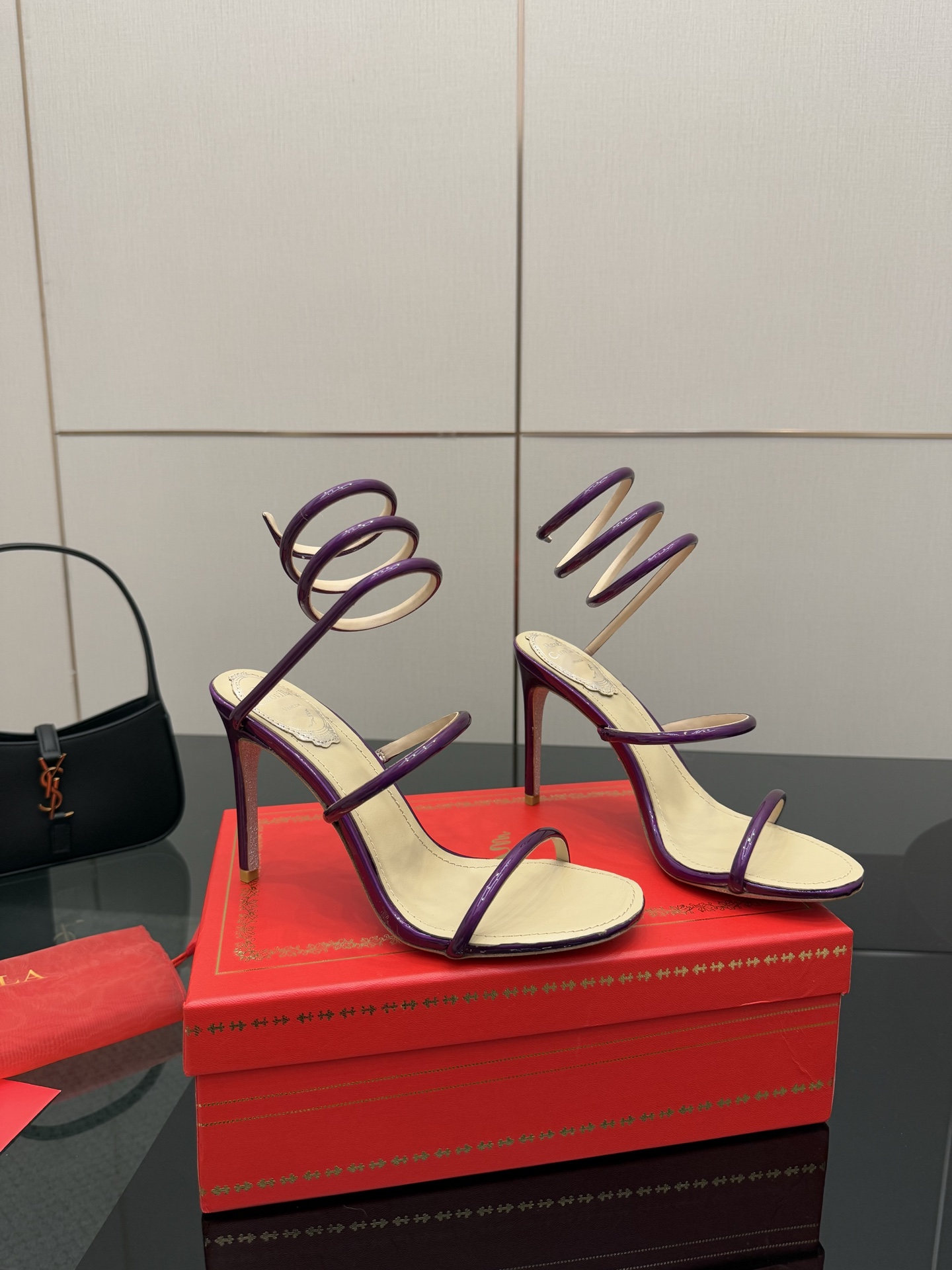 Rene Caovilla Cleo Sandal, Purple Spiral Heel, Women's Designer Shoes 4 i1746816199645 6953 0 1