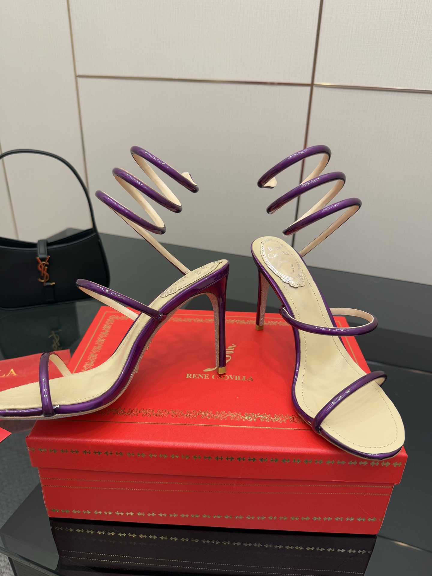 Rene Caovilla Cleo Sandal, Purple Spiral Heel, Women's Designer Shoes 6 i1746816199700 6424 0 3