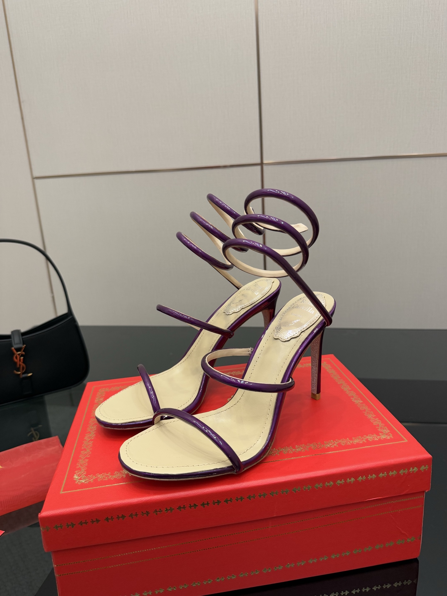 Rene Caovilla Cleo Sandal, Purple Spiral Heel, Women's Designer Shoes 7 i1746816199766 3199 0 4