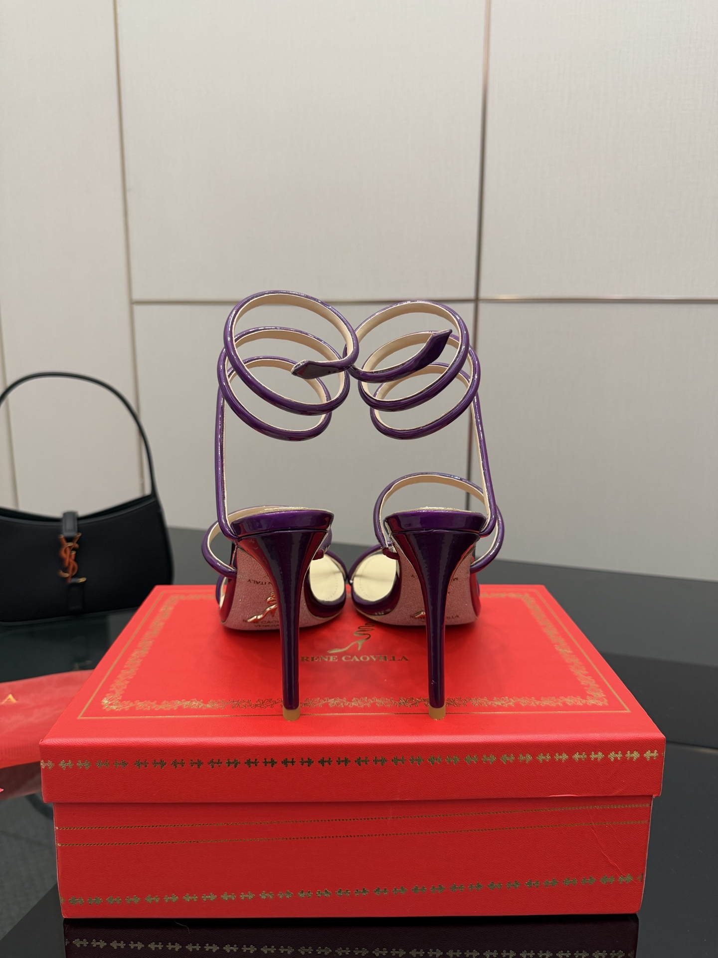 Rene Caovilla Cleo Sandal, Purple Spiral Heel, Women's Designer Shoes 8 i1746816203504 5914 0 5