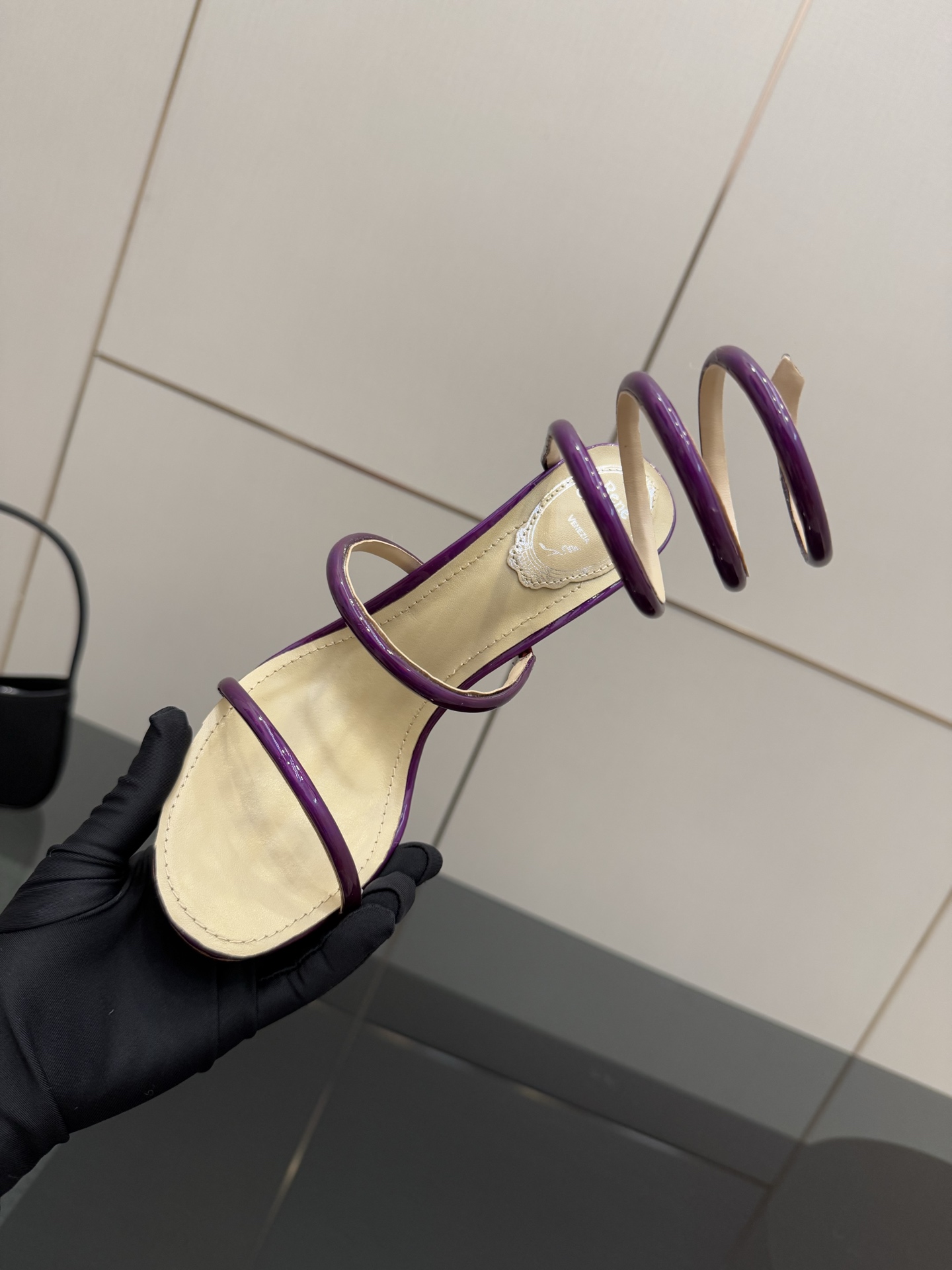 Rene Caovilla Cleo Sandal, Purple Spiral Heel, Women's Designer Shoes 9 i1746816203566 7880 0 7