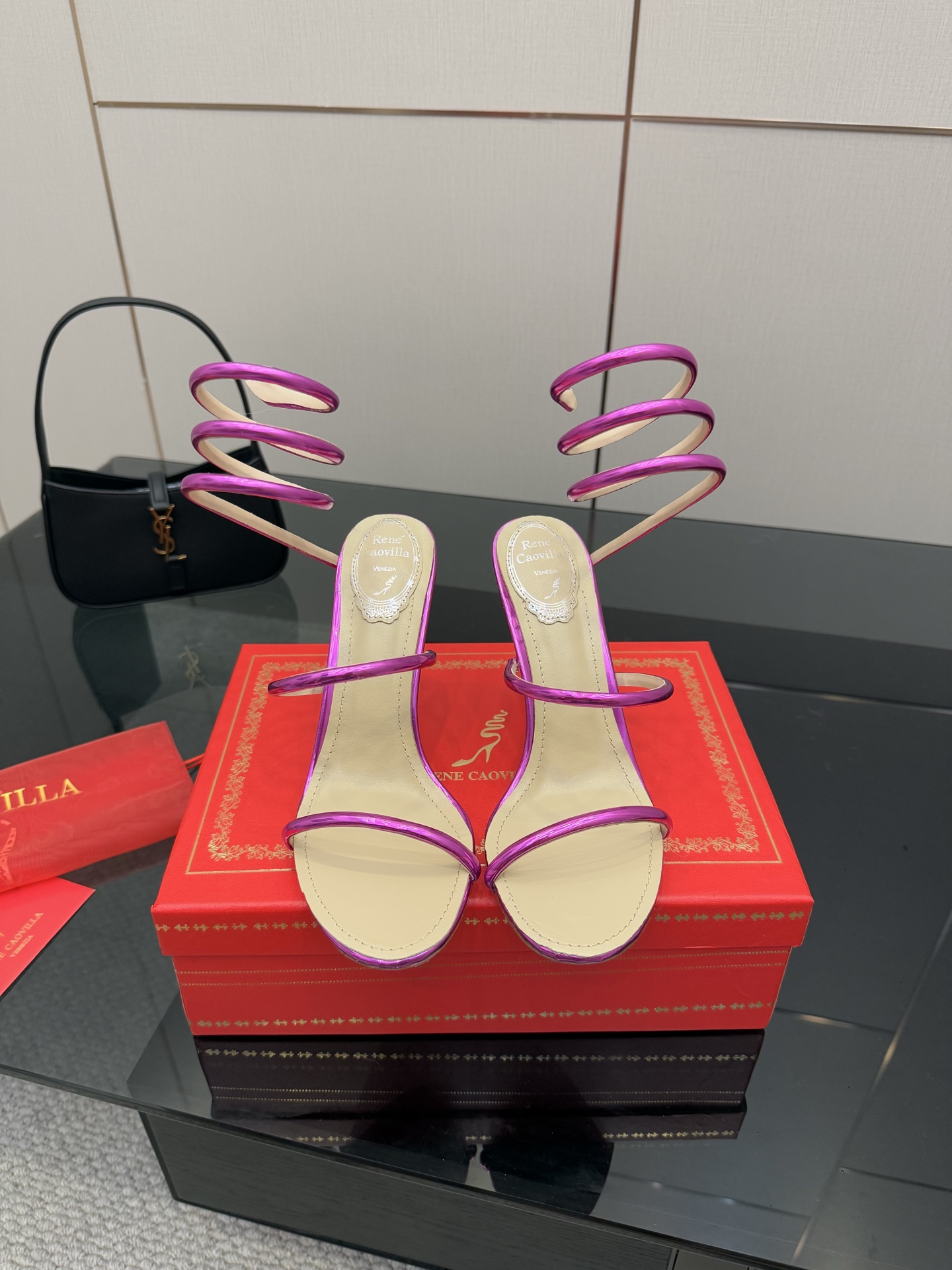 Rene Caovilla Cleo Metallic Pink Snake Wrap High Heel Sandals 3 i1746816470852 1479 0 0