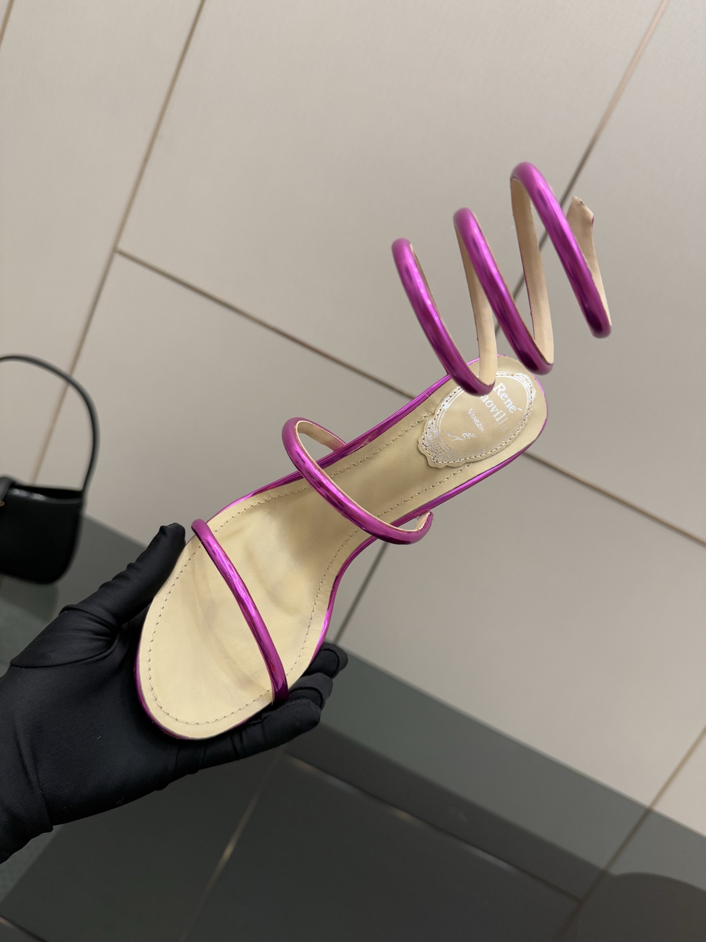 Rene Caovilla Cleo Metallic Pink Snake Wrap High Heel Sandals 9 i1746816470995 1716 0 7