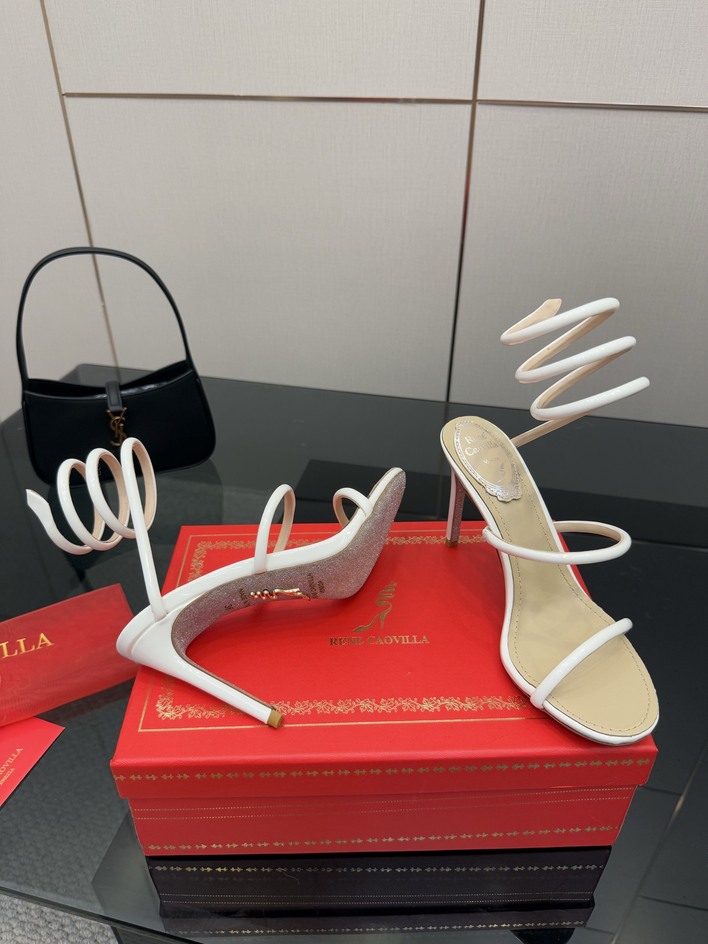 Rene Caovilla Cleo Sandal: Elegant White Snake Wrap High Heel Sandals 5 i1746816507074 3735 0 2