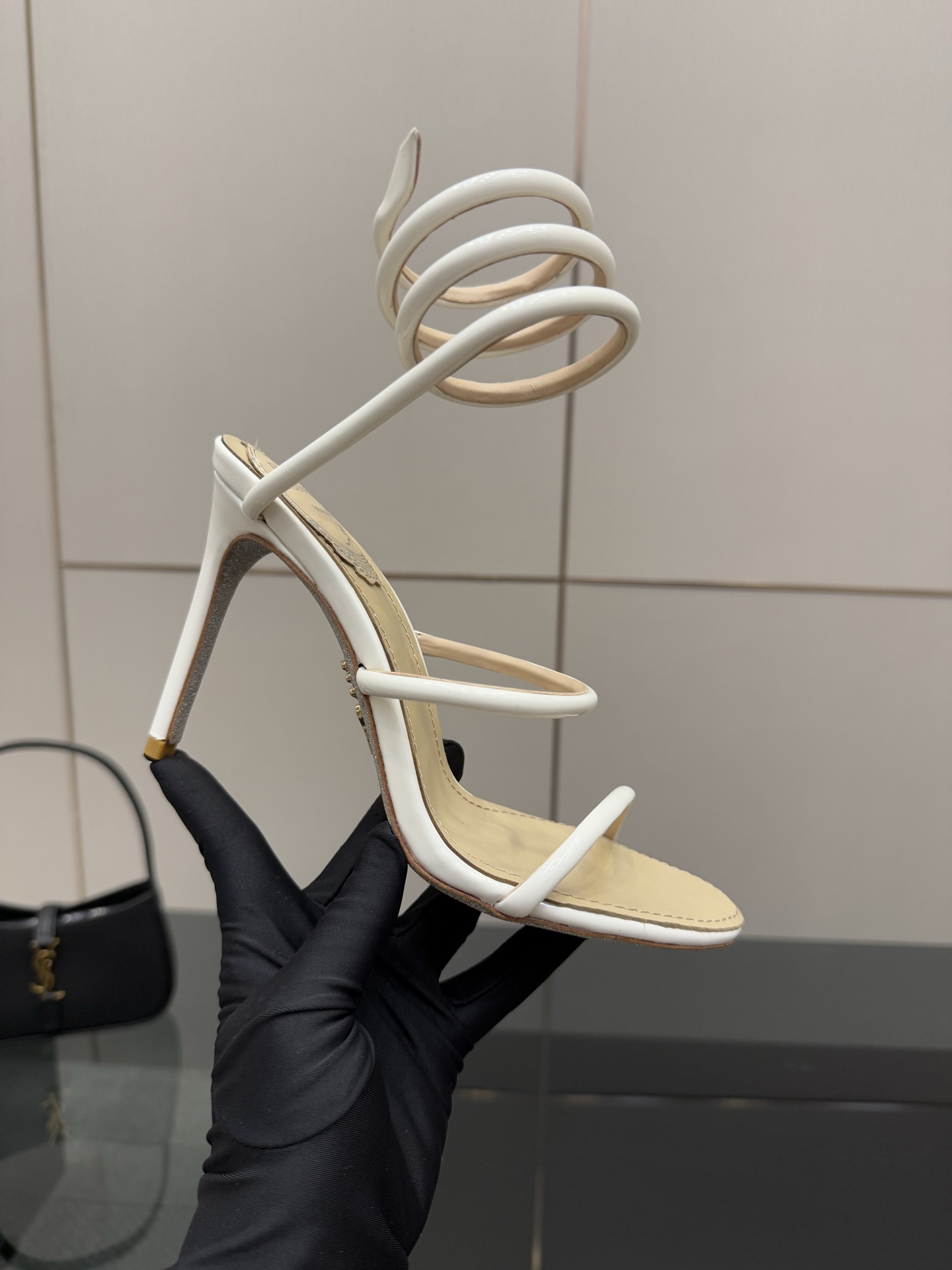 Rene Caovilla Cleo Sandal: Elegant White Snake Wrap High Heel Sandals 2 i1746816507159 6556 0 6