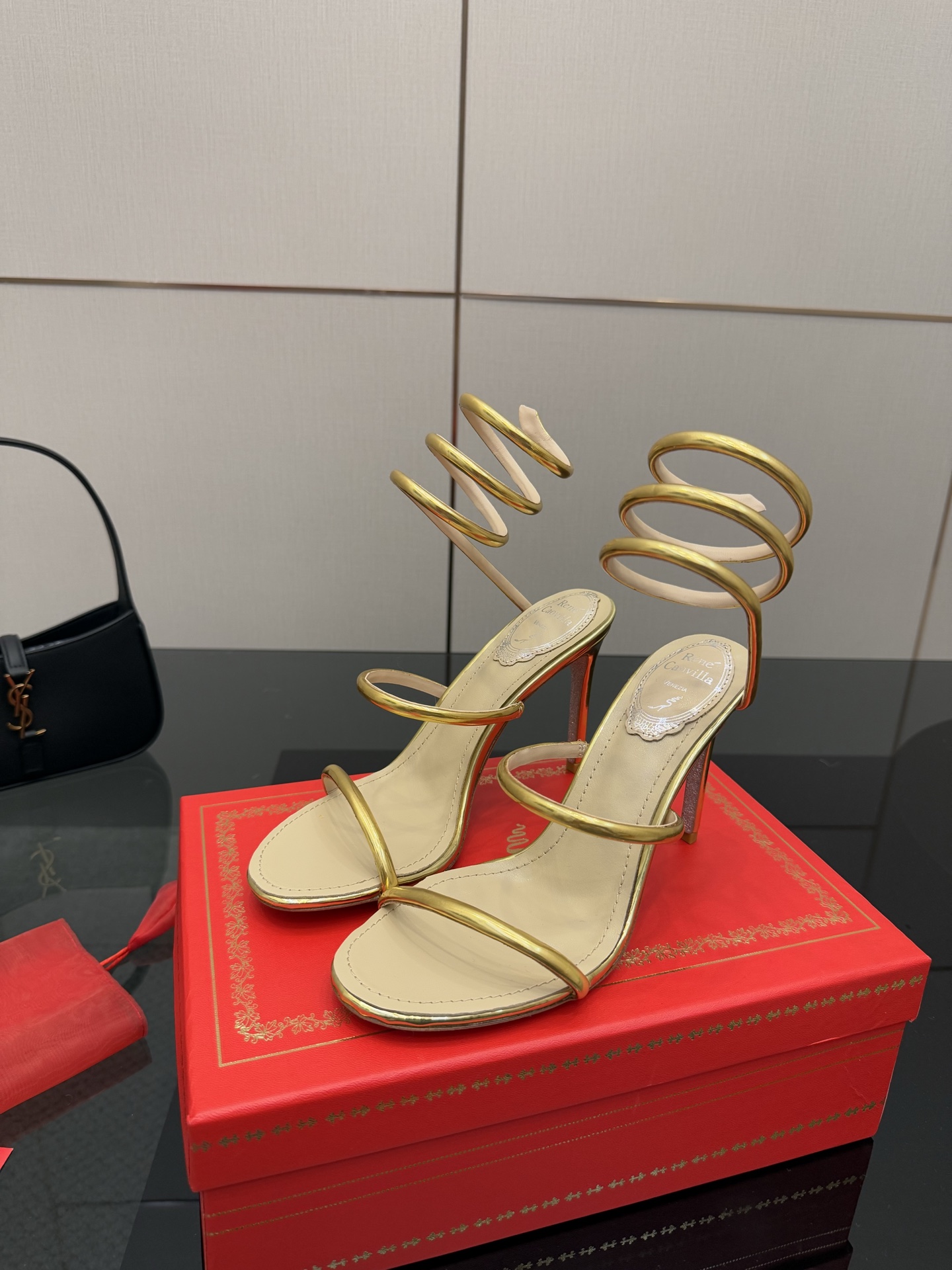 Rene Caovilla Women's Cleo Metallic Gold Heeled Sandals 7 i1746816646919 1798 0 4