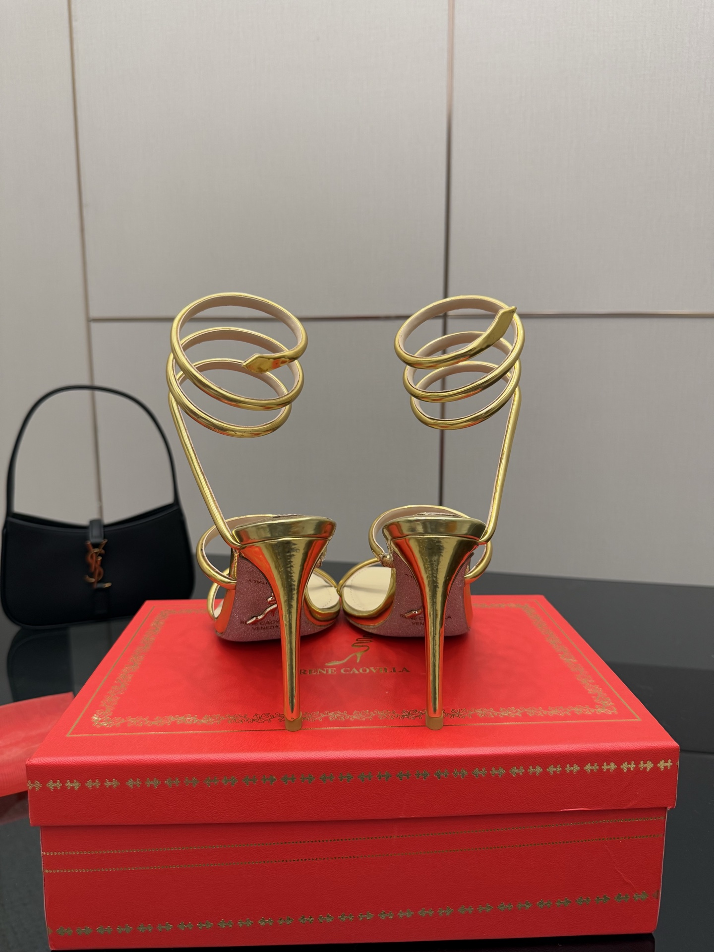 Rene Caovilla Women's Cleo Metallic Gold Heeled Sandals 8 i1746816651471 2753 0 5