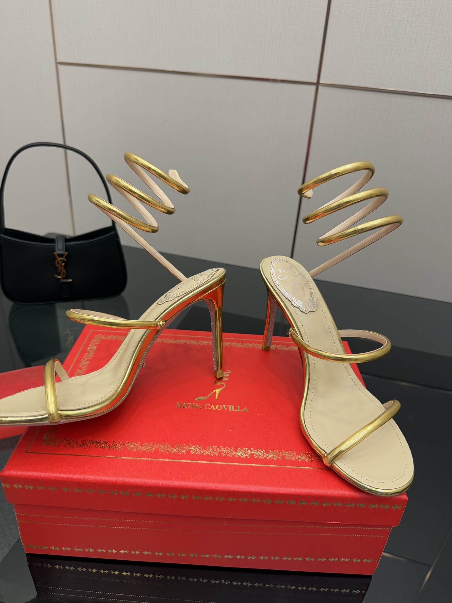 Rene Caovilla Women's Cleo Metallic Gold Heeled Sandals 6 i1746816651504 5969 0 3