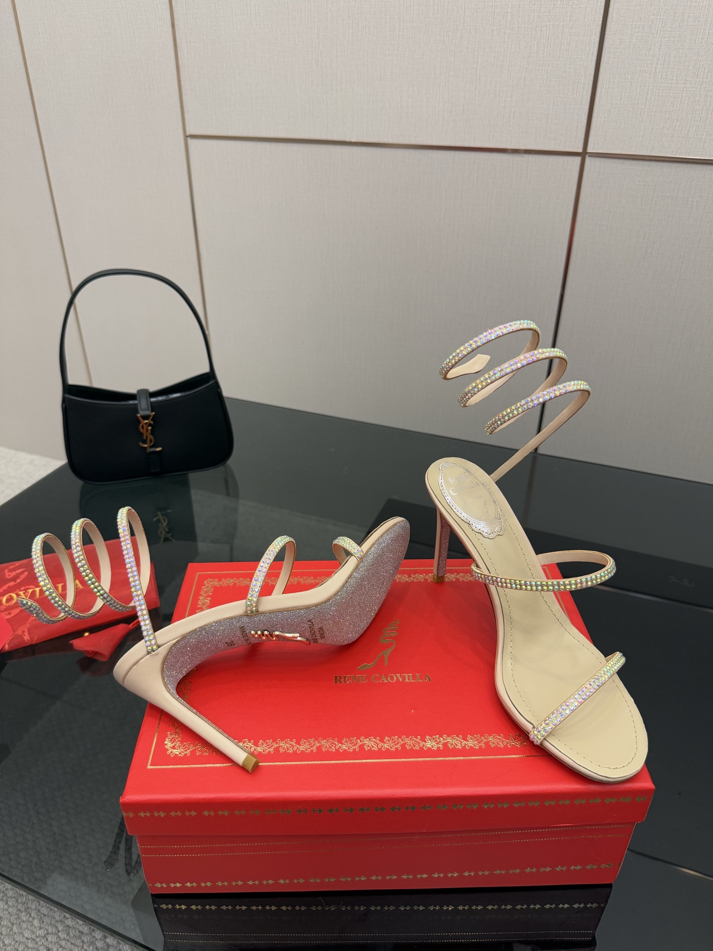 Rene Caovilla Women's Snake Crystal Embellished Heel Sandal 5 i1746817469418 1561 0 2