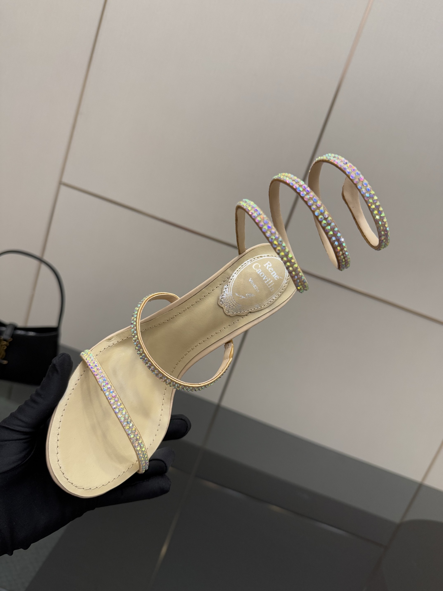Rene Caovilla Women's Snake Crystal Embellished Heel Sandal 9 i1746817469445 2404 0 7