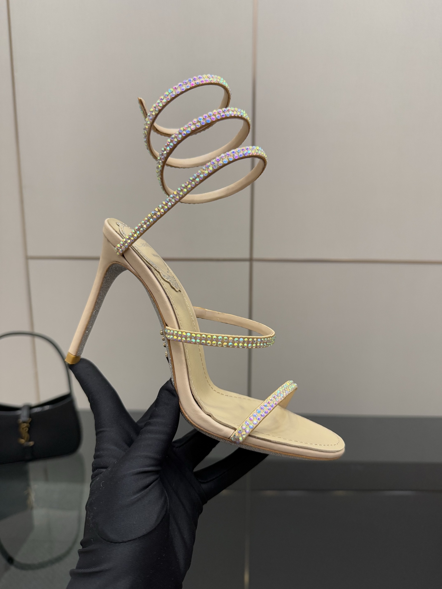 Rene Caovilla Women's Snake Crystal Embellished Heel Sandal 2 i1746817473531 5429 0 6