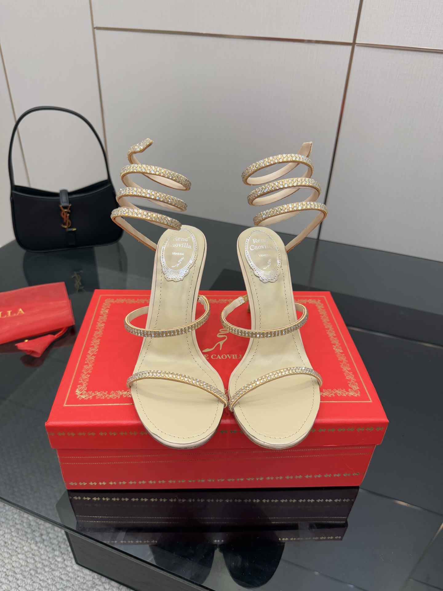 Rene Caovilla Crystal Embellished Snake Wrap Sandals, Luxury Heel 3 i1746817510475 2726 0 0