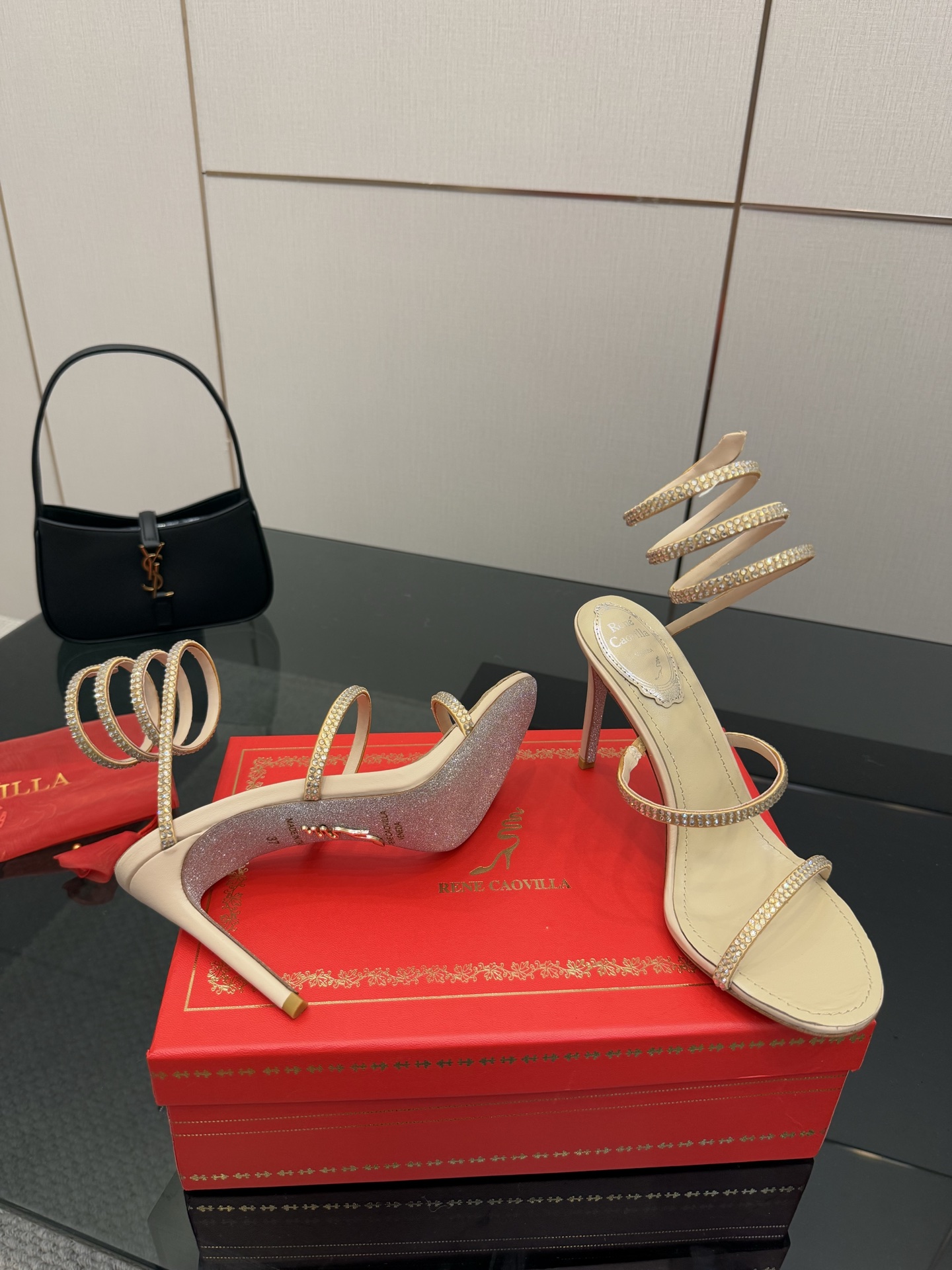 Rene Caovilla Crystal Embellished Snake Wrap Sandals, Luxury Heel 5 i1746817510601 4339 0 2