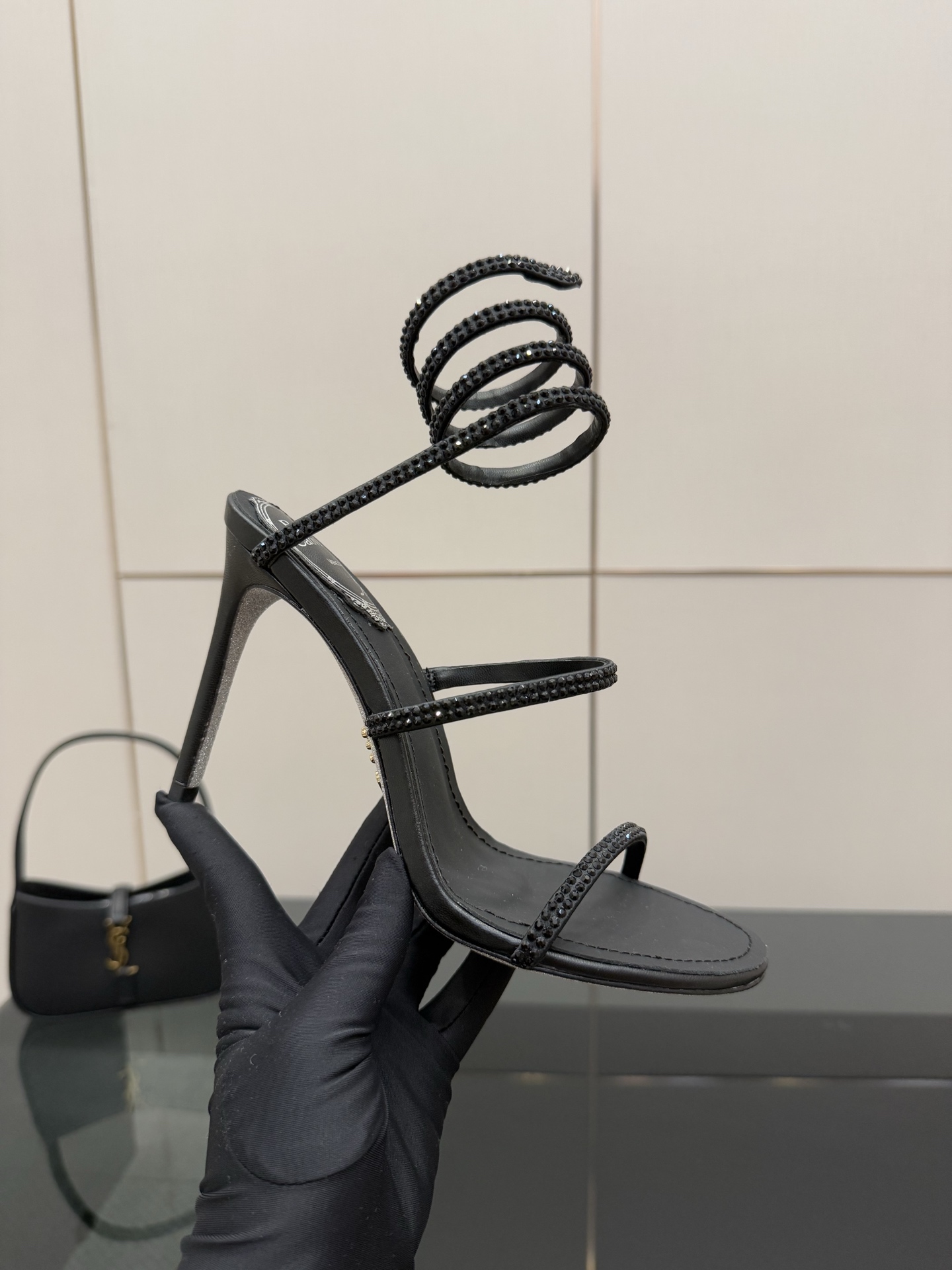 Rene Caovilla Crystal Embellished Snake Wrap Stiletto Heel Sandals 2 i1746817654412 196 0 6