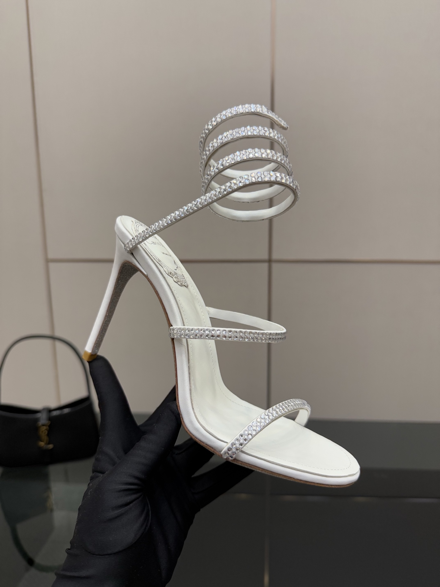 Rene Caovilla White Crystal Embellished Spiral Heeled Sandals 2 i1746817800943 1064 0 6