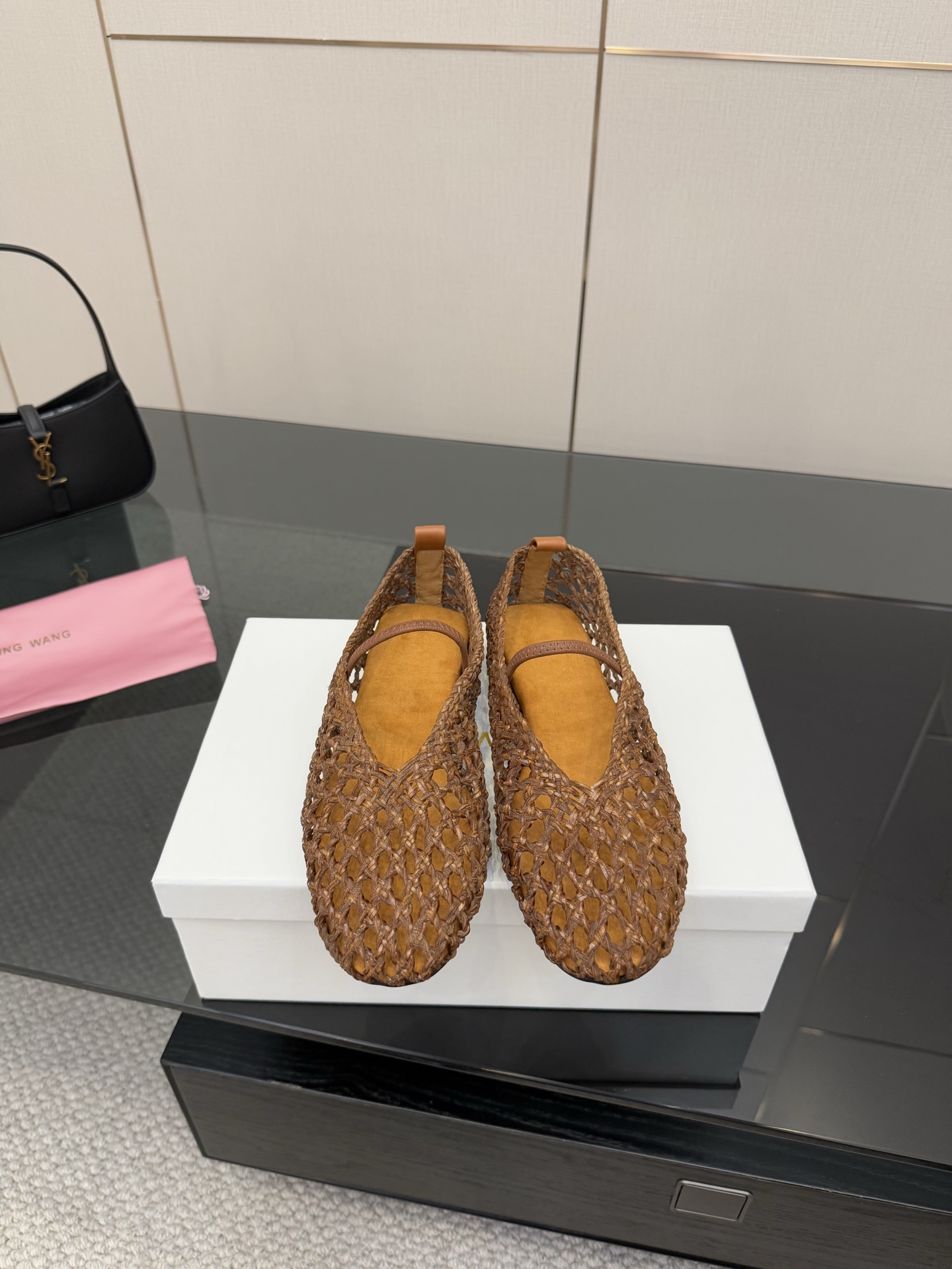 Stylish Weaved Mary Jane Shoes with Crystal Coating – Size 35 to 41