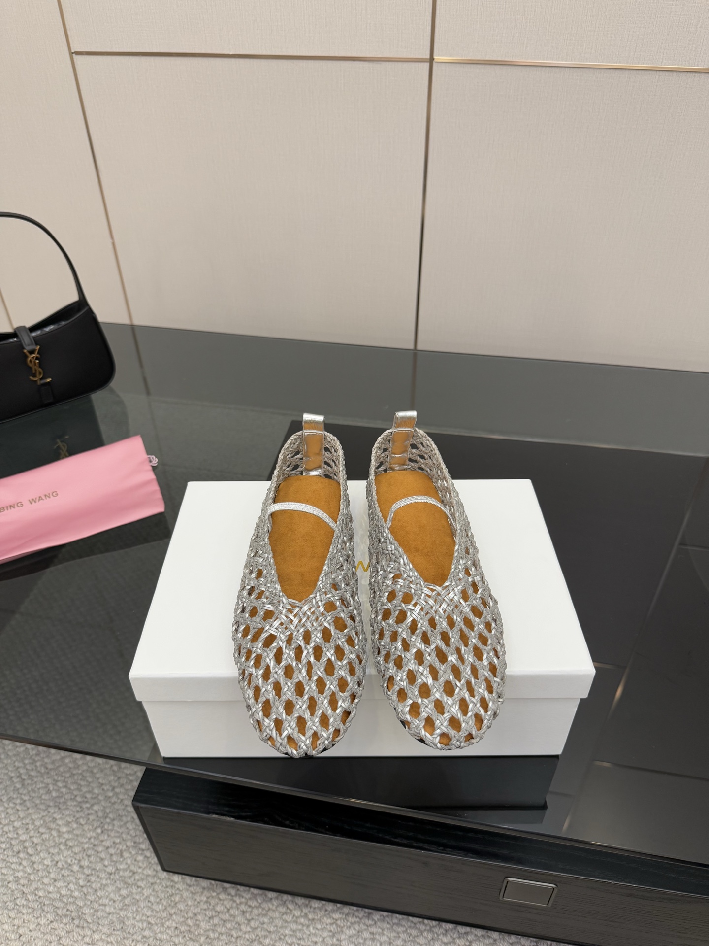 Stylish Weave Mary Jane Shoes with Crystal Coating – Size 35 to 41