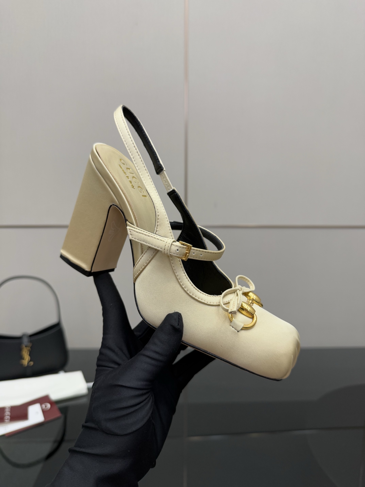 Gucci Women's Horsebit-Detailed Slingback Ballet Pumps High Heel Sandals 8 i1760388725176 7843 0 6