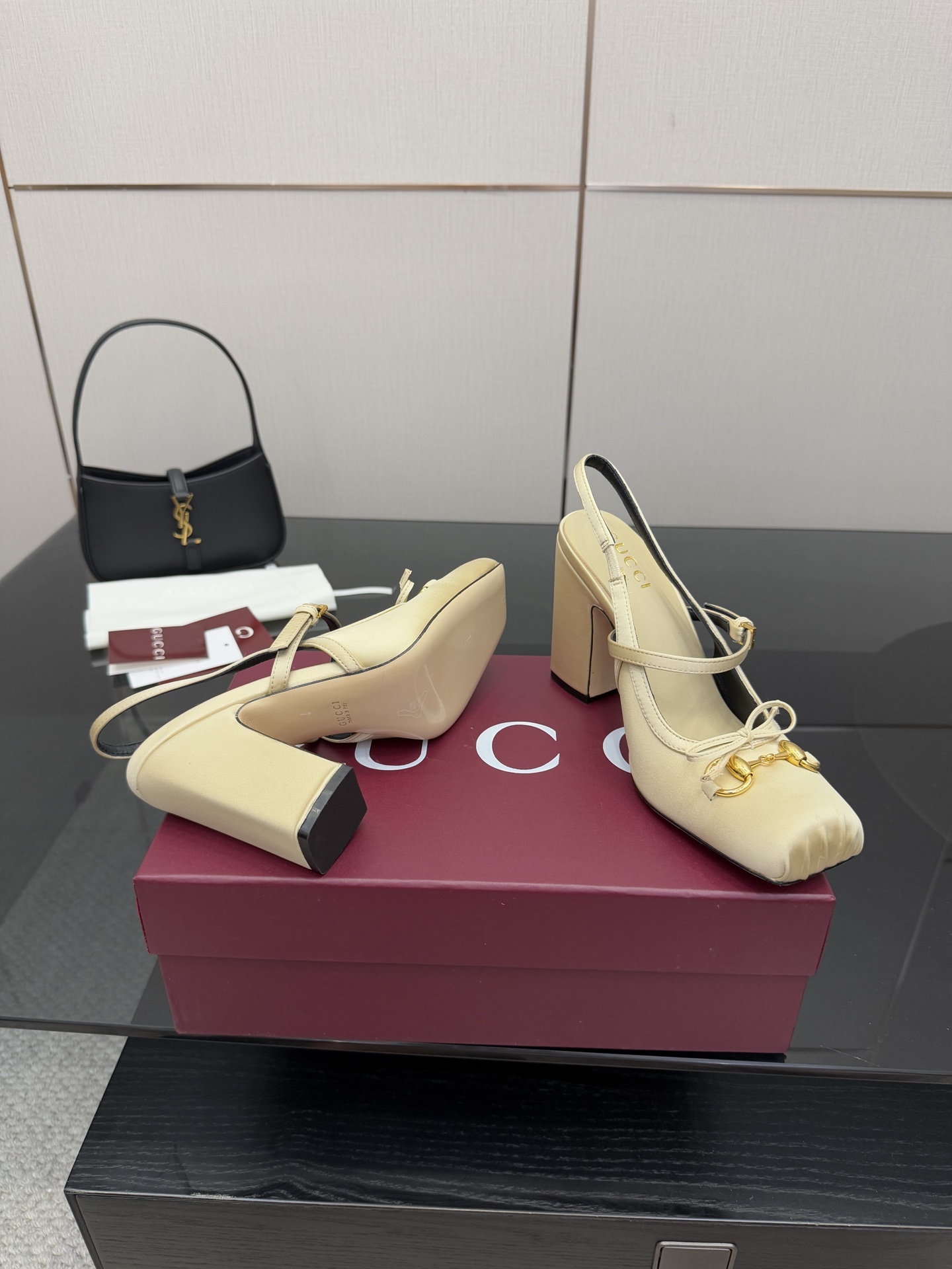 Gucci Women's Horsebit-Detailed Slingback Ballet Pumps High Heel Sandals 6 i1760388725195 9889 0 4