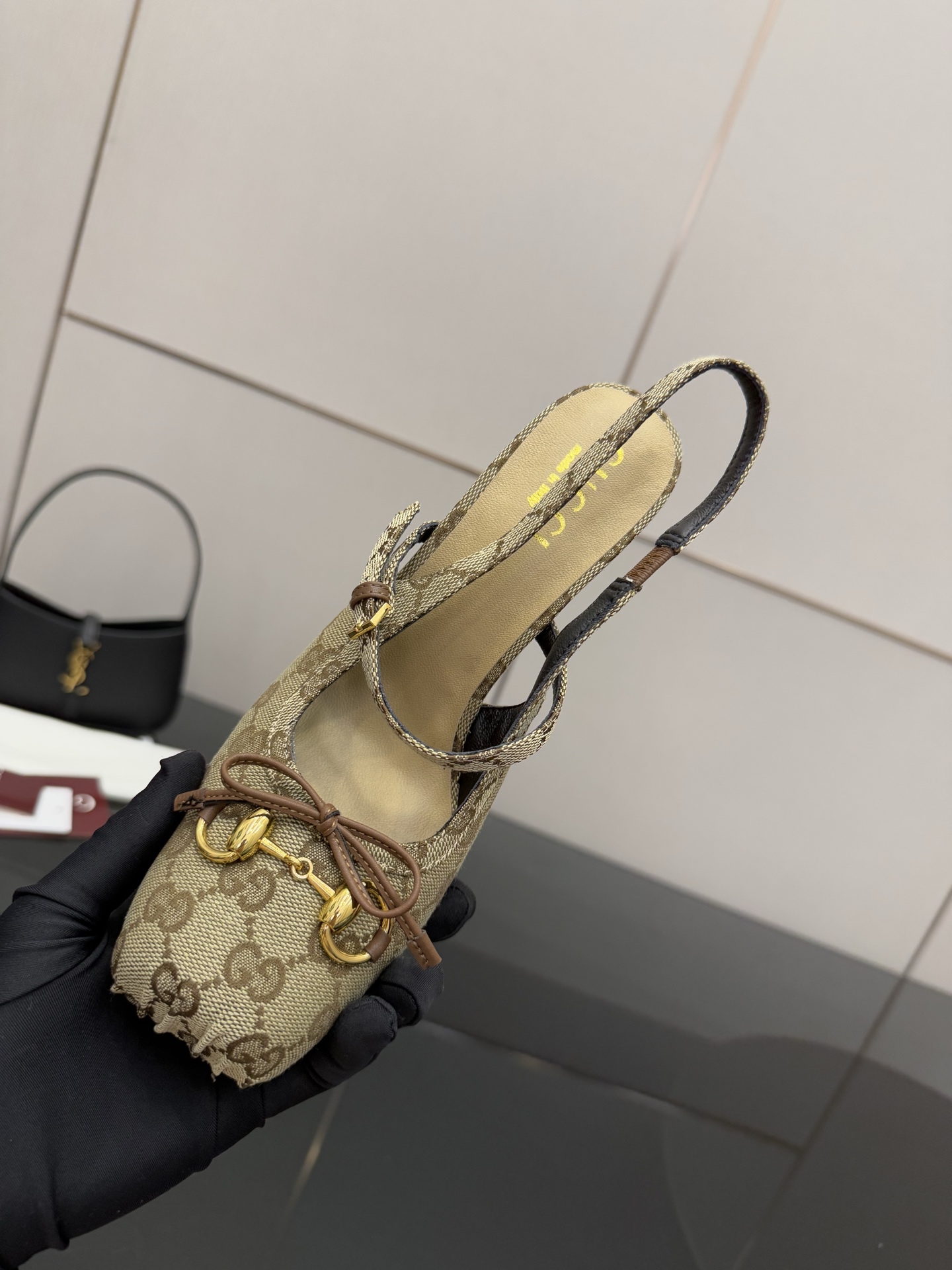 Gucci Horsebit Slingback Heels, Iconic Logo Pattern, 9.5cm Heel Height 9 i1760388970099 5178 0 7