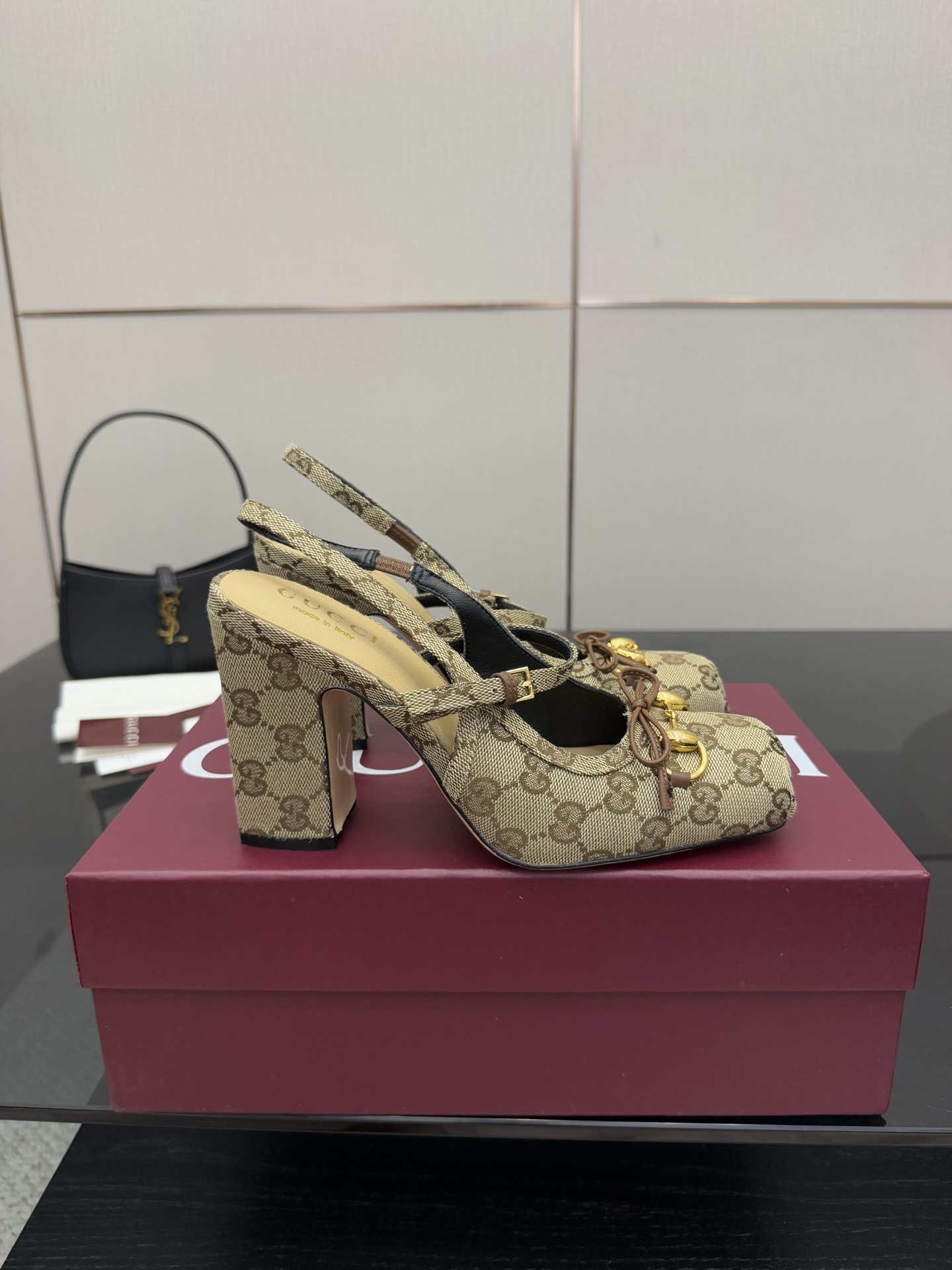 Gucci Horsebit Slingback Heels, Iconic Logo Pattern, 9.5cm Heel Height 7 i1760388970116 3587 0 5