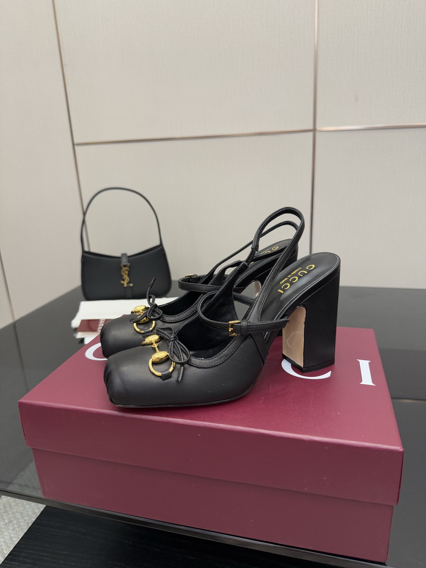 Gucci Women's Black Leather Horsebit Heeled Ballerina Sandals Slingback Pumps 4 i1760389032526 2160 0 1