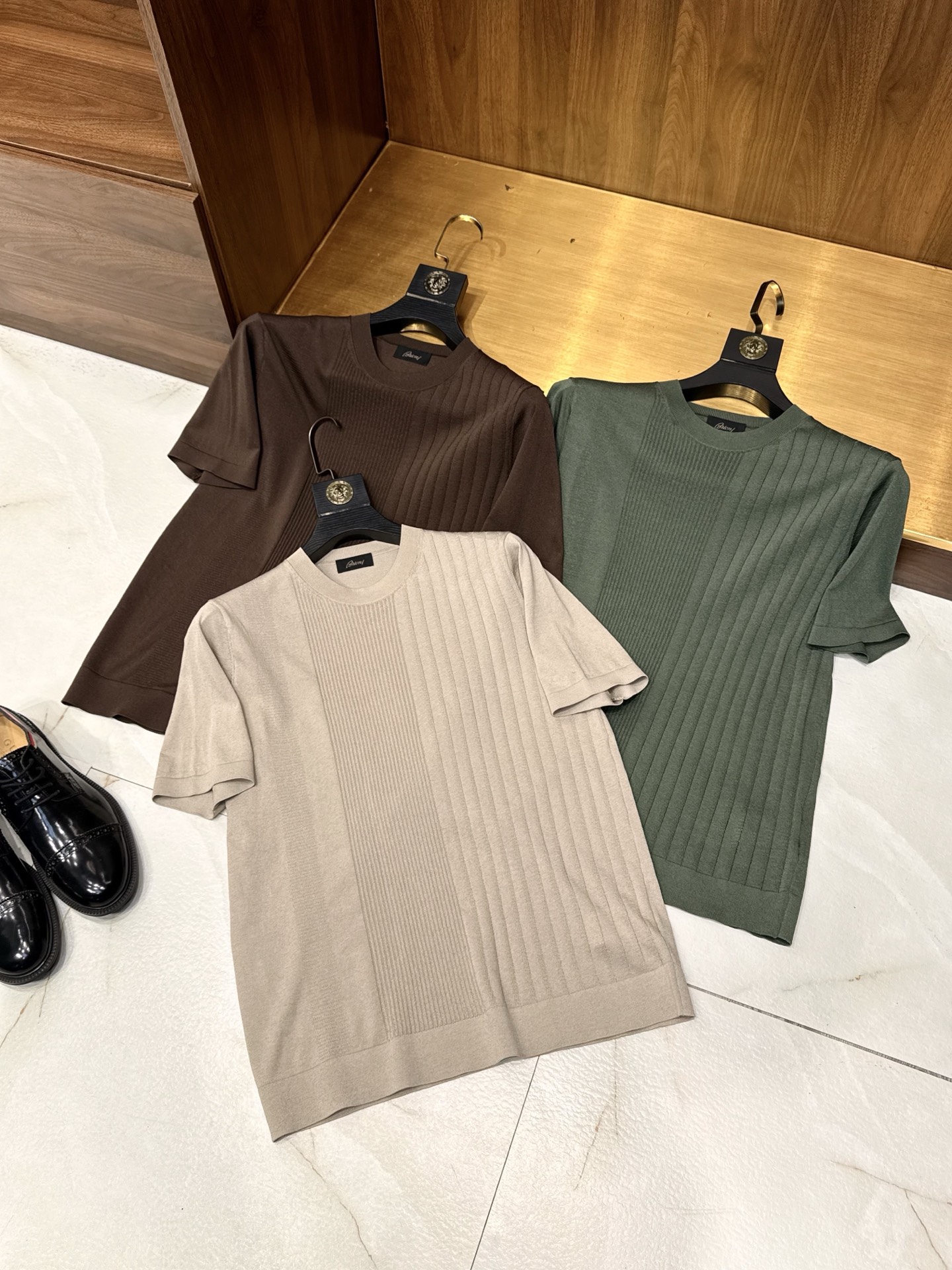 NO:159521,[It seems simple but chooses a variety of needlework combinations containing mulberry silk fiber yarn must-have round neck knitted short-sleeved T-shirts in summer] Minimalist style knitted short-sleeved T-shirts seem simple, hidden 