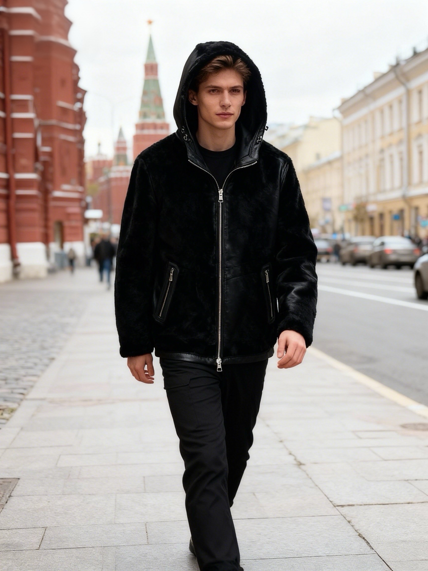 NO:611514,[Wear two in one!  Super soft and delicate imported Australian fur all-in-one hooded zippered mid-length jacket, fur coat] two wears in one!  The imported Australian fur all-in-one hooded jacket is a winter luxury product that is so soft. When winter requires warmth and style to coexist, this imported Australian fur all-in-one jacket is the answer - it comes with a practical buff of 'double wearing', and also hides a delicate texture that is within reach, allowing men to seamlessly switch between warmth and style.  Made from selected fur materials imported from Australia, the leather surface is smooth and delicate, and the fur layer is thick and rich. It has a cloud-like soft touch on the hand. It can be worn close to the body without any pressure or binding, and the warmth instantly wraps the whole body. The mid-length cut combines style and practicality. It can cover the waist and abdomen to resist the cold wind without looking bulky and dragging. The hooded design adds a casual and relaxed feeling, and is suitable for daily commuting or outdoor travel.  The core highlight is the two-wear design. The front wear is a simple and neat zipper jacket. The leather is full of luster and texture, and it can be worn in both business and leisure occasions. It can be turned over to unlock the lazy style with exposed fur. The natural plush texture has a retro and high-end feel. It can instantly switch the outfit atmosphere. One piece is worth two, and the price-performance ratio is great.  The hardware zipper is smooth and durable, and the details highlight the quality; the hood is detachable (or fixed hood + drawstring design), and the shape can be adjusted according to the scene, which is full of practicality. From cold streets to warm indoors, from daily wear to holiday parties, this fur one-piece jacket has become a 'universal luxury' in the winter wardrobe with its soft texture, versatile wear methods and imported materials, making warmth and style no longer have to choose one over the other. M-3XL (arrives in about 7 days),,jackets &  coats,jackets & coats,leather jacket,hats,alexander wang19860909【一衣两穿！超柔软细腻进口澳洲皮毛一体连帽拉链款中长夹克皮草皮衣外套】一衣两穿！进口澳洲皮毛一体连帽夹克,柔软到犯规的冬日奢品. 当寒冬需要保暖与格调并存,这件进口澳洲皮毛一体夹克便是答案——自带“双重穿法”的实用buff,更藏着触手可及的细腻质感,让男士在保暖与型格间无缝切换. 精选澳洲进口皮毛一体原料,皮面光洁细腻,毛层浓密丰盈,上手是云朵般的柔软触感,贴身穿无压不扎,暖意瞬间包裹全身.中长款剪裁兼顾风度与实用性,既能覆盖腰腹抵御寒风,又不会显得臃肿拖沓,搭配连帽设计,增添随性松弛感,日常通勤或户外出行都适配. 核心亮点当属一衣两穿设计正面穿是简约利落的拉链夹克,皮质光泽质感十足,商务休闲场合皆能hold住；翻转折穿则解锁毛面外露的慵懒格调,自然毛绒纹理自带复古高级感,瞬间切换穿搭氛围,一件抵两件,性价比拉满. 五金拉链顺滑耐用,细节处彰显品质；连帽可拆卸（或固定连帽+抽绳设计）,可根据场景调整造型,实用性拉满.从凛冽街头到温暖室内,从日常穿搭到节日聚会,这件皮毛一体夹克以柔软质感、百变穿法和进口材质,成为冬日衣橱里的“万能奢品”,让保暖与型格不再二选一.M-3XL（7天左右到货）,,jackets & coats,jackets & coats,leather jacket,hats,alexander wang,Men's clothing