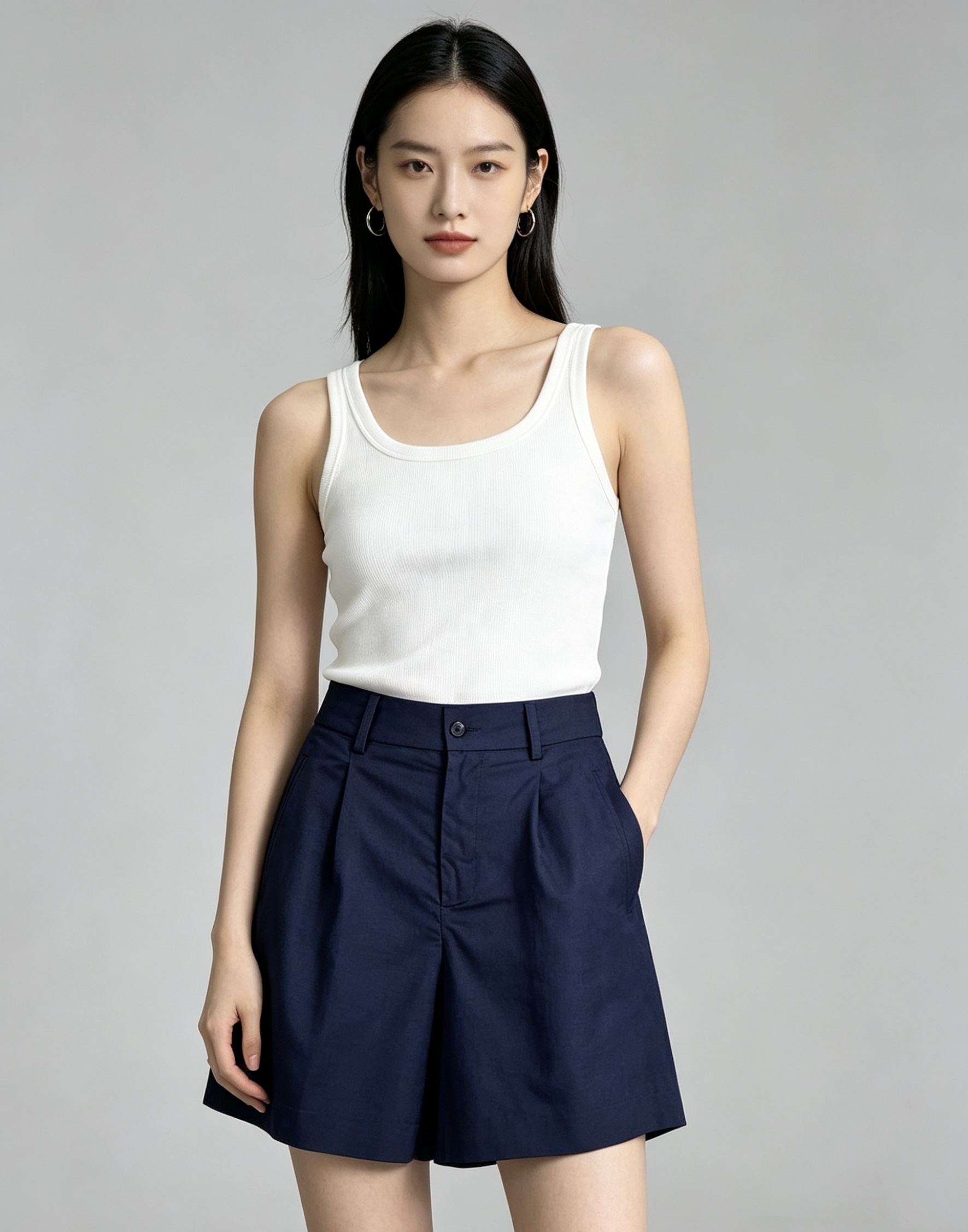 NO:860131,Navy blue model picture,,19860909藏青色模特图,,,Women's clothing