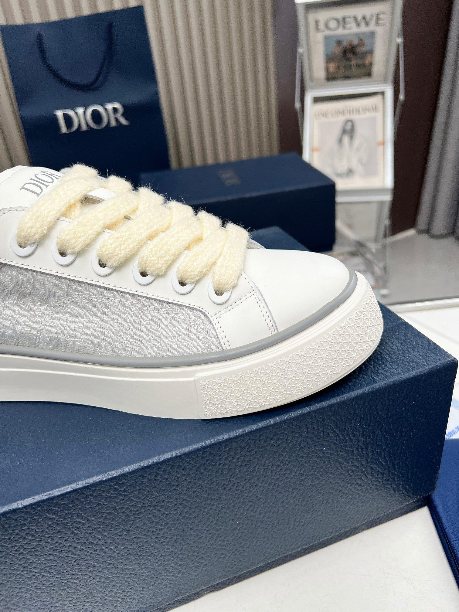 Precio real de fábrica $ DIOR Dior B33 deportivas de piel de vacuno lisa negra y parte superior con 