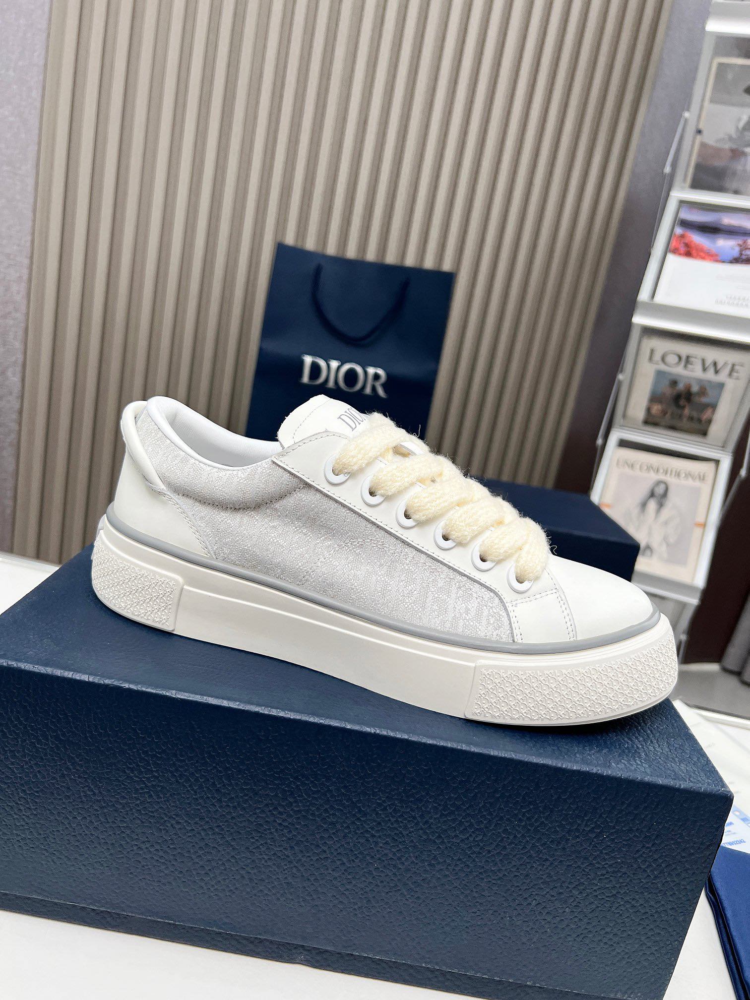 Precio real de fábrica $ DIOR Dior B33 deportivas de piel de vacuno lisa negra y parte superior con 