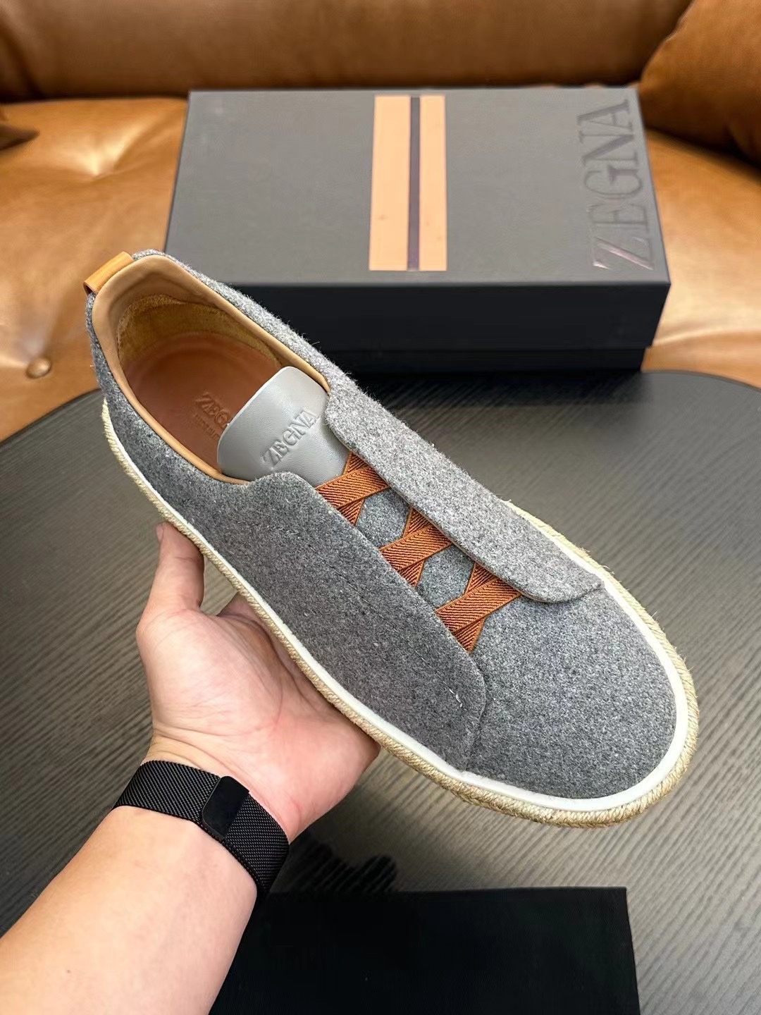 Real $ Zegna Casual Sneakers Confeccionadas en piel de vacuno flexible y ante, estas deportivas baja