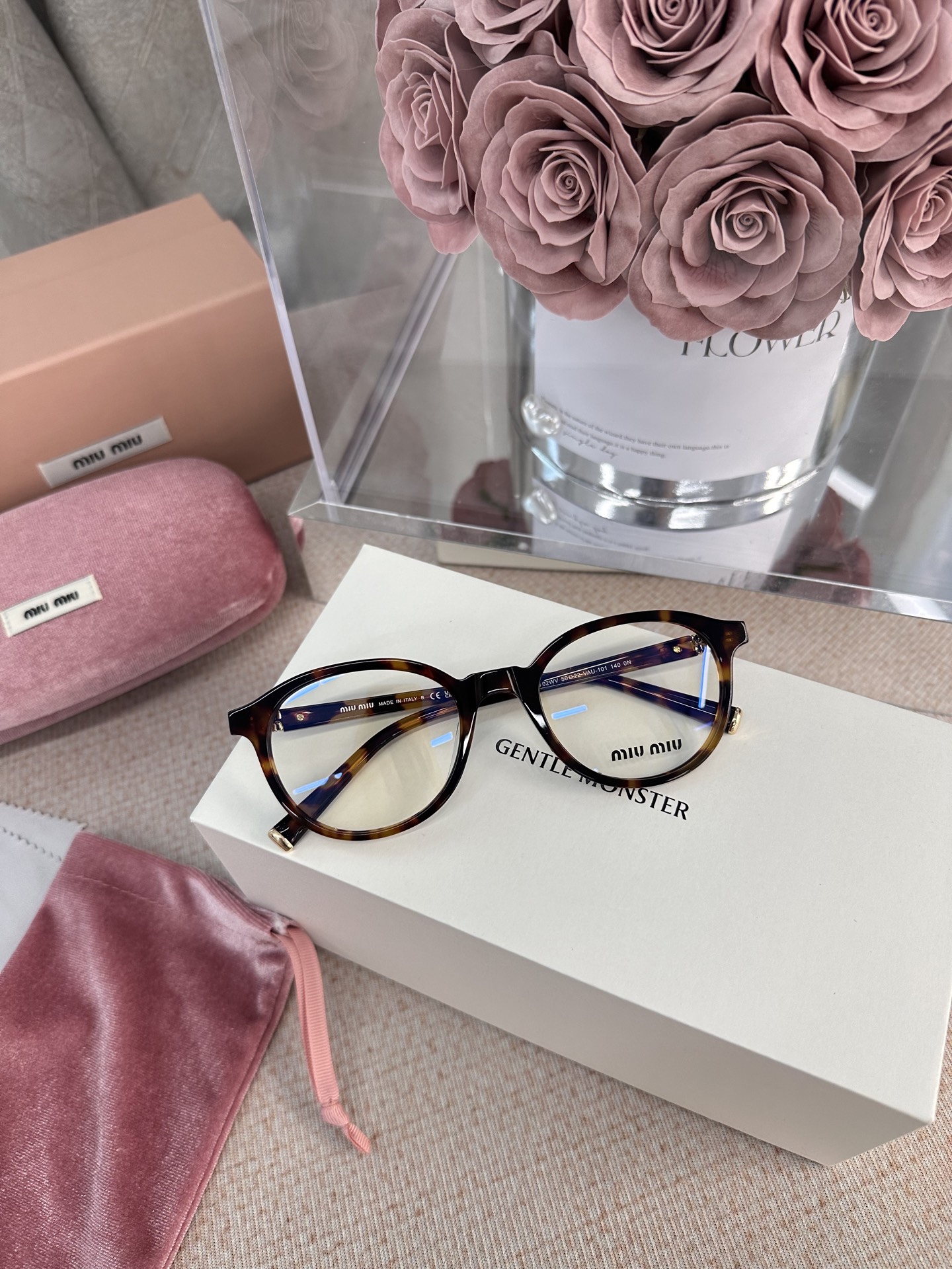 MIUMIU Acetate Round Frame Glasses