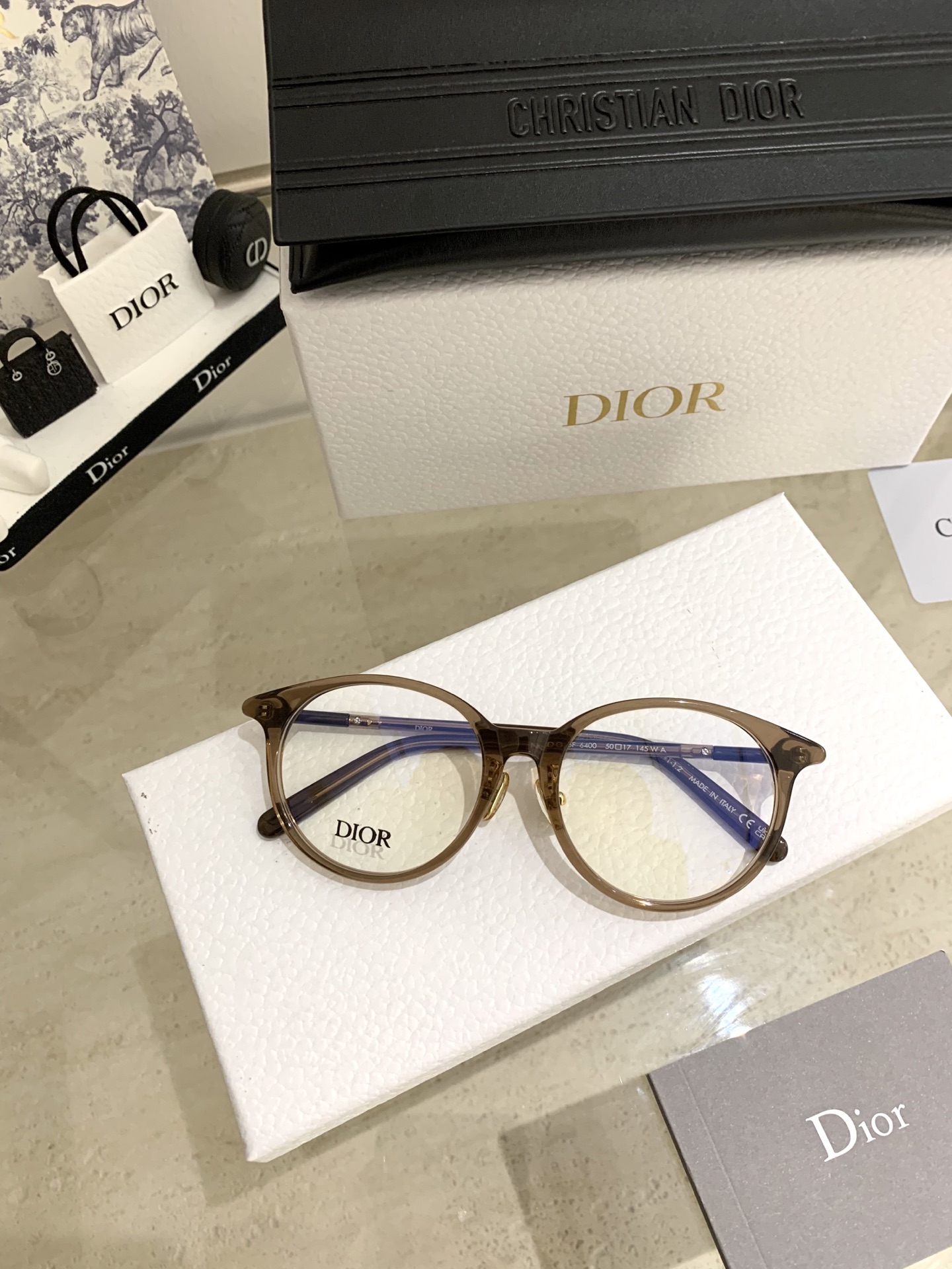 DIOR Mini CD Acetate Round-Frame Glasses
