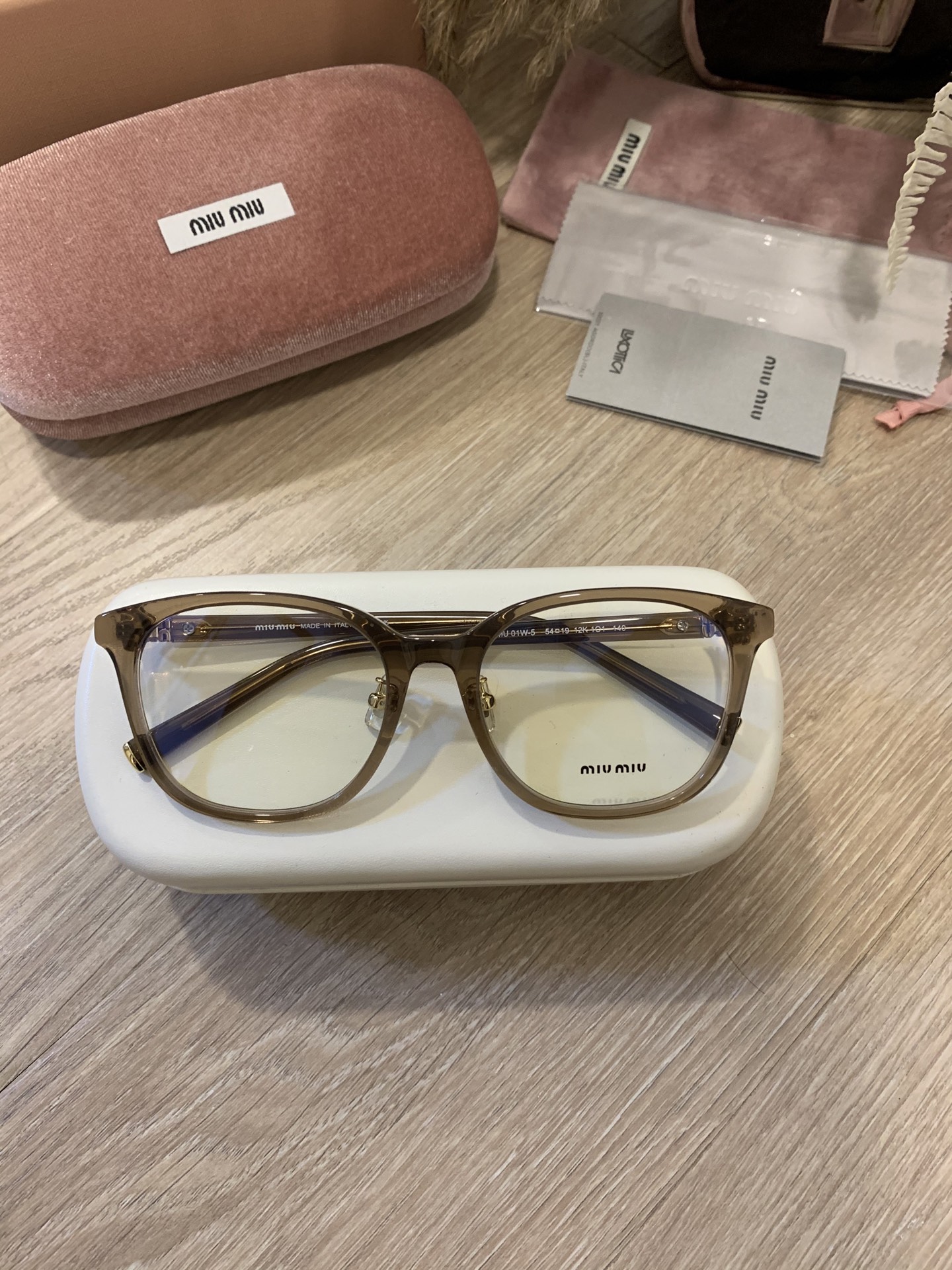 MIUMIU Optical Glasses Acetate Full Rim Transparent Brown