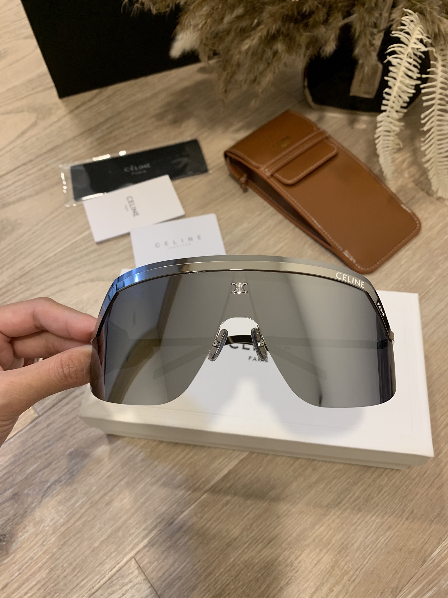 CELINE Sunglasses Metal Rimless Sport