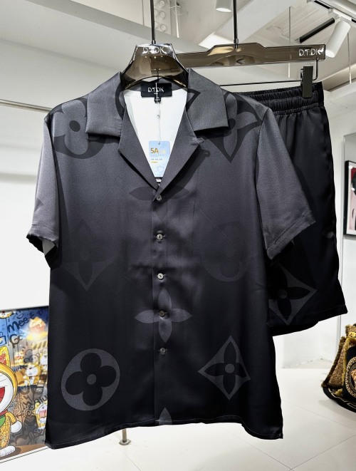Women's Luxury Shirt Set - Floral Rose Design, Plant Fiber Fabric, M-3XL Sizes