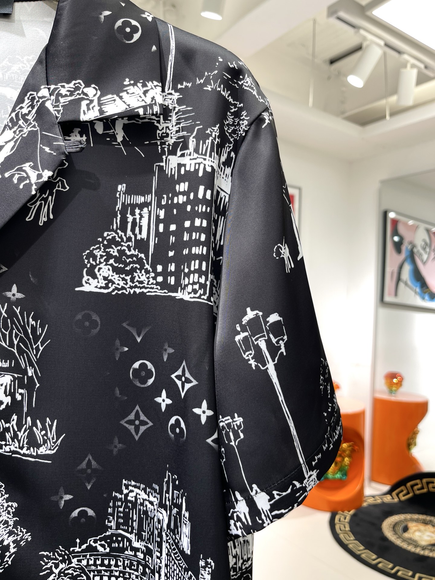 D.T.D.K. Cityscape Print Shirt Set - Silk Feel, Comfortable Fit 5 i1745041465439 5186 0 3