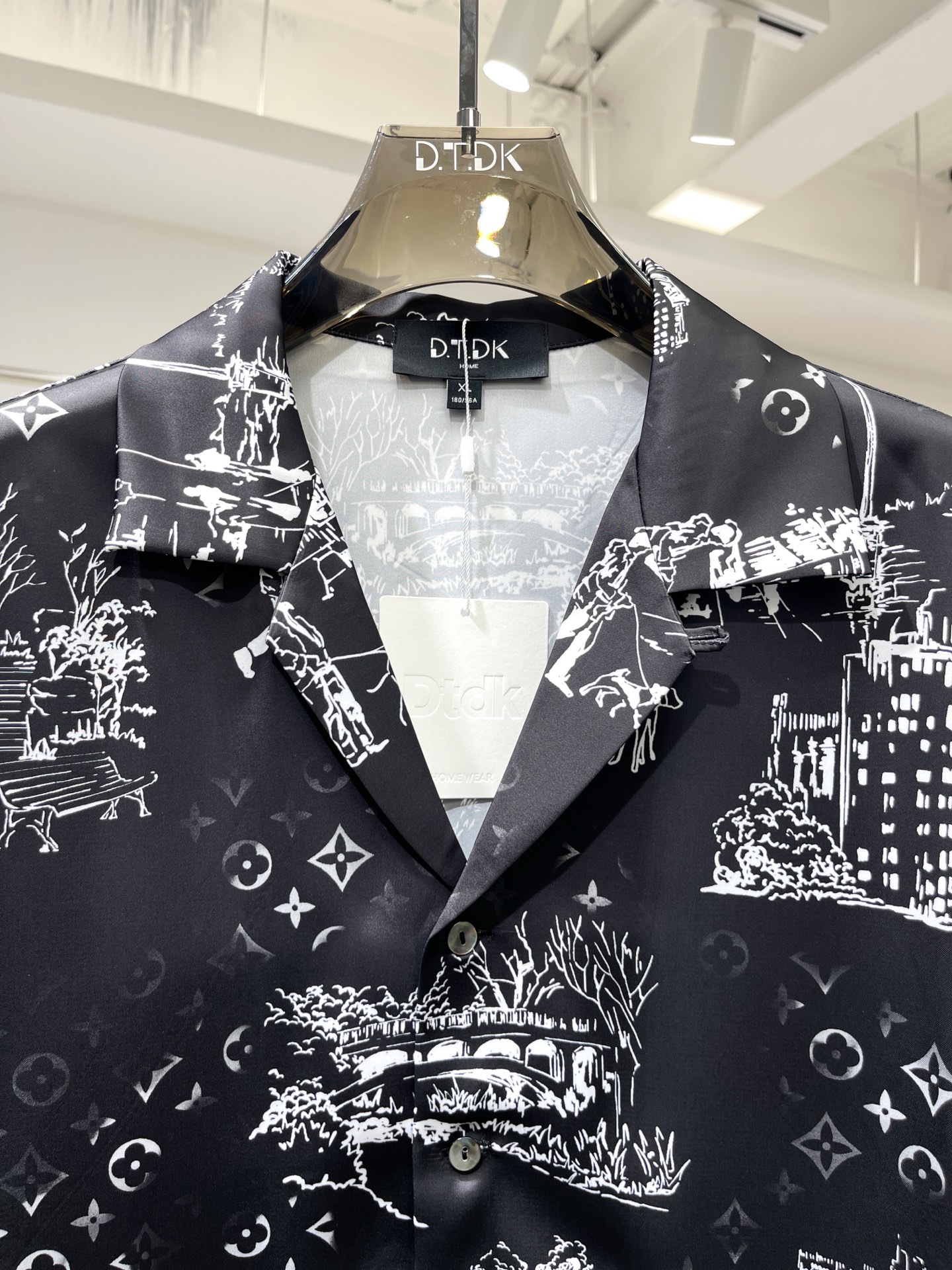 D.T.D.K. Cityscape Print Shirt Set - Silk Feel, Comfortable Fit 4 i1745041465524 6094 0 2