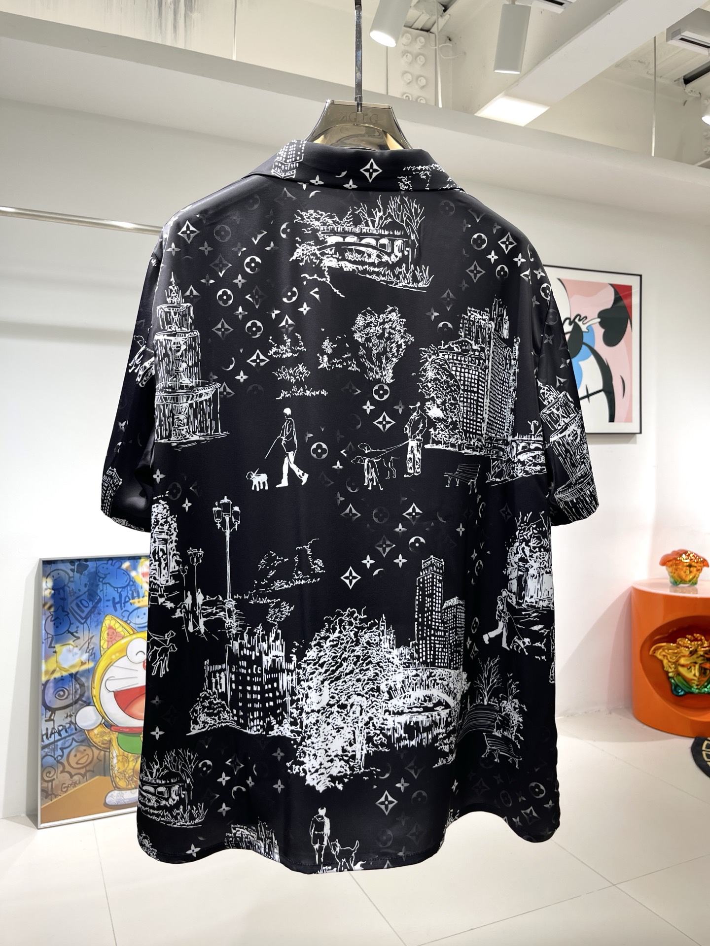 D.T.D.K. Cityscape Print Shirt Set - Silk Feel, Comfortable Fit 6 i1745041468923 826 0 4