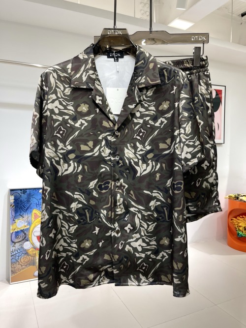 DTDK Men's Camo Floral Print Shirt & Shorts Set - Plant Fiber Fabric 1 DTDK Men's Camo Floral Print Shirt & Shorts Set - Plant Fiber Fabric