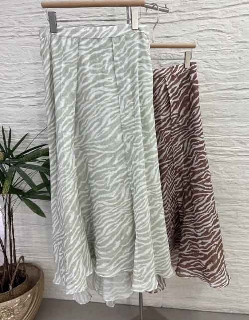 Zebra Print Linen Blend Midi Skirt - Lightweight and Stylish for Women 1 Zebra Print Linen Blend Midi Skirt - Lightweight and Stylish for Women