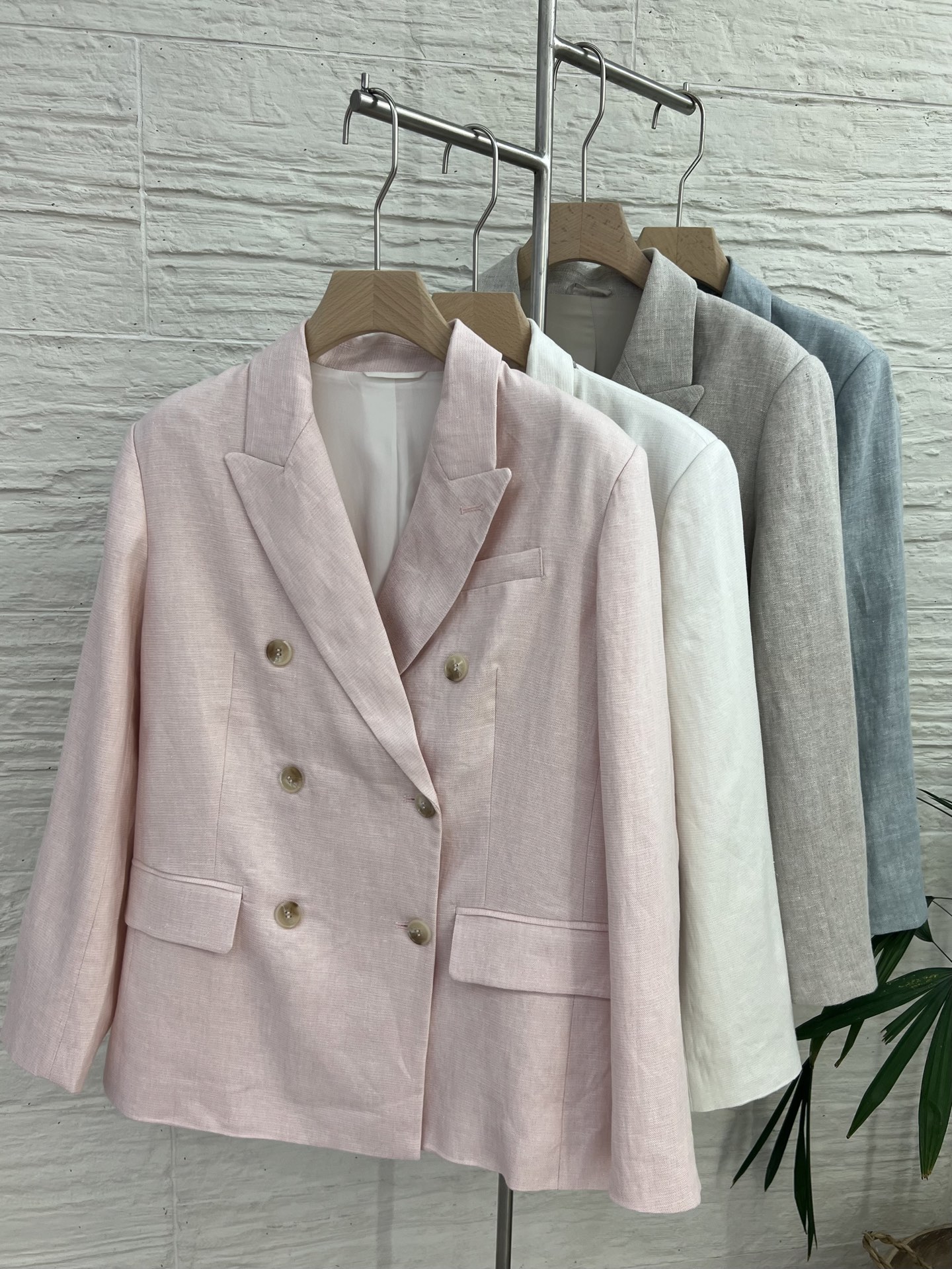 2025 Women's Linen Blend Blazer - Lightweight Comfort, Double Breasted Jacket 3 i1753414278276 3679 0 1